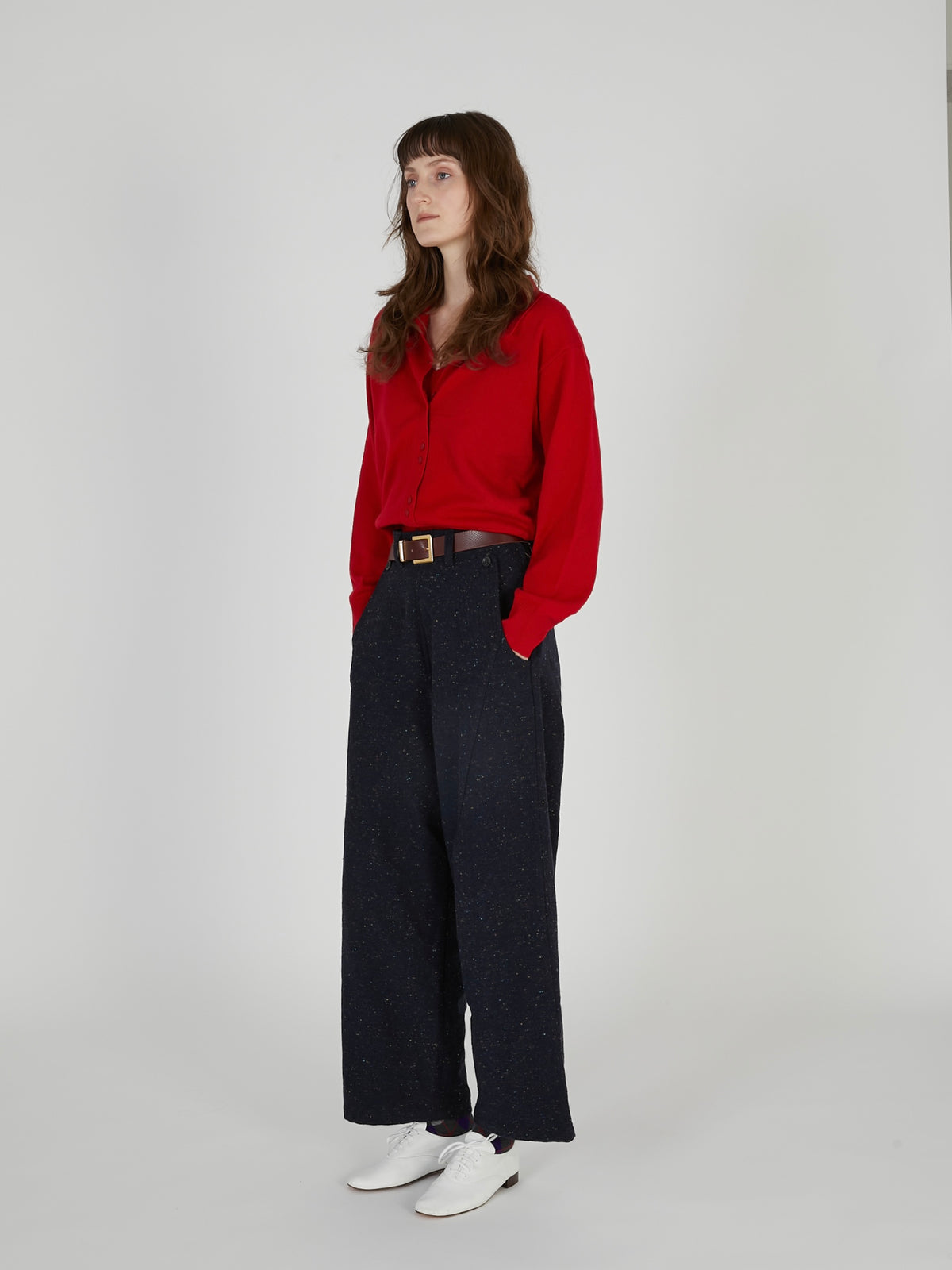 tweed stitch pants|NAVY