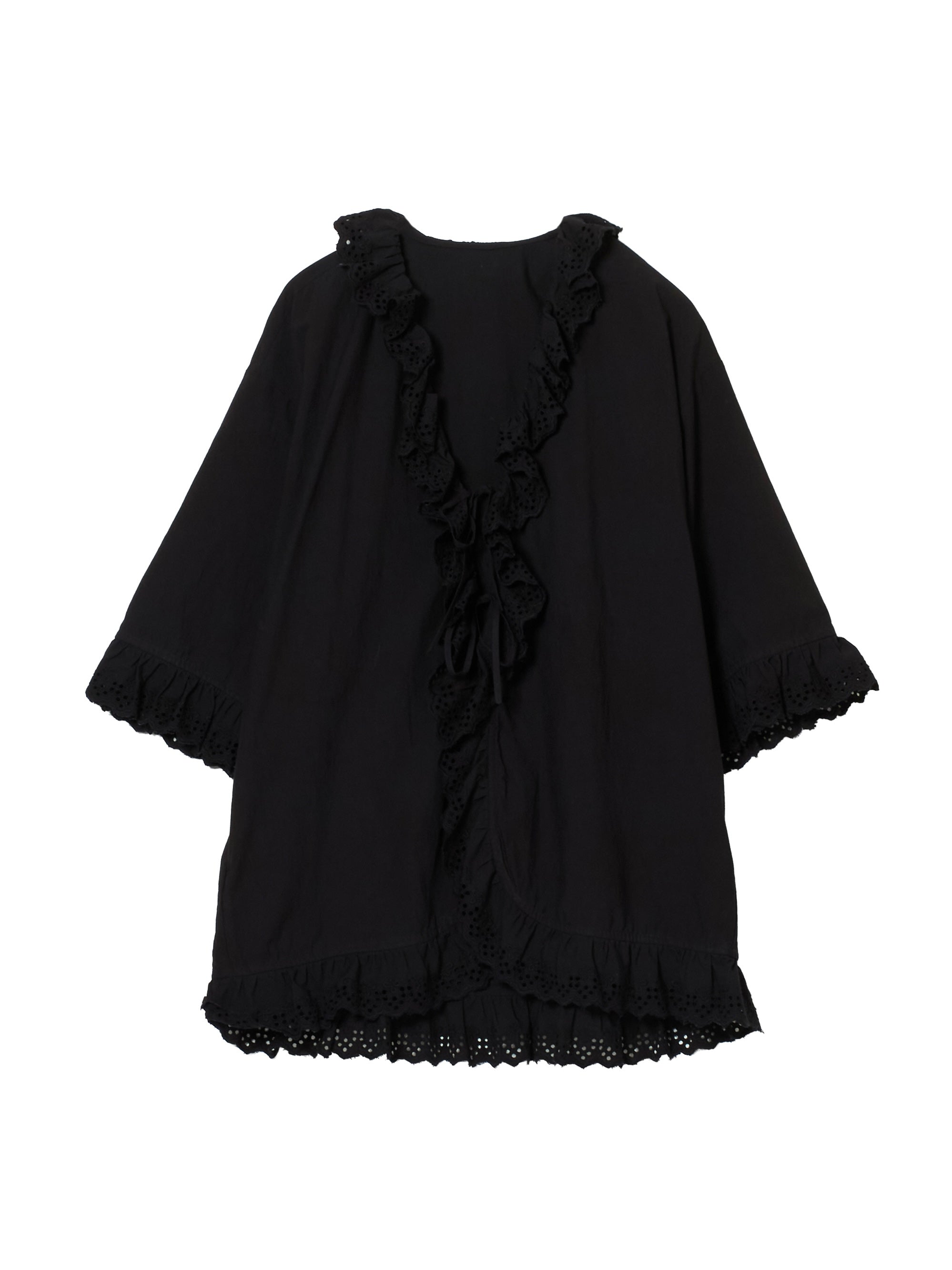 frill gawn blouse|BLACK