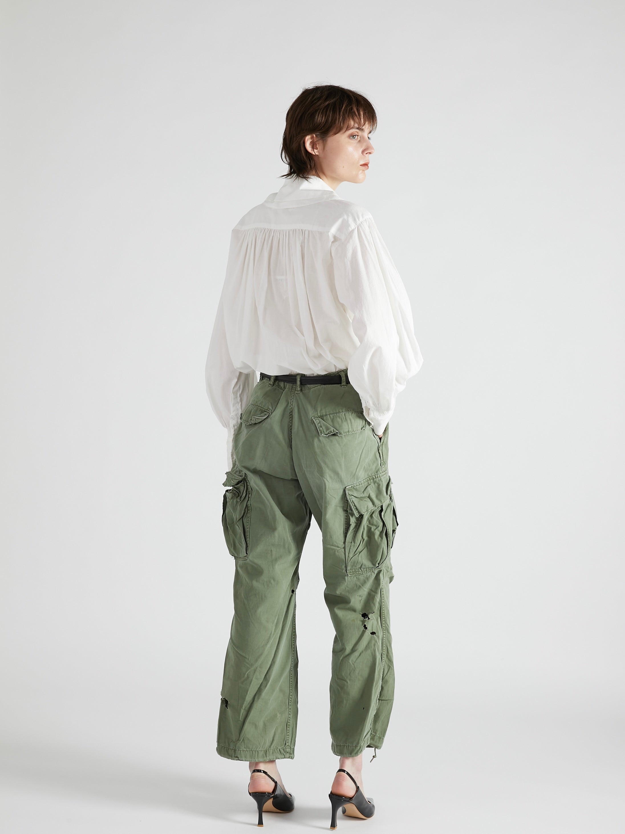 double collar frill blouse |WHITE