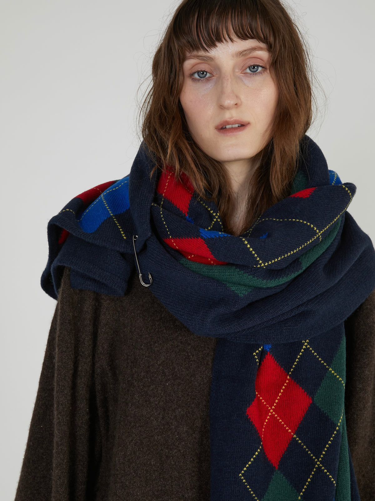 【griguri】argyle big stole|MULTI