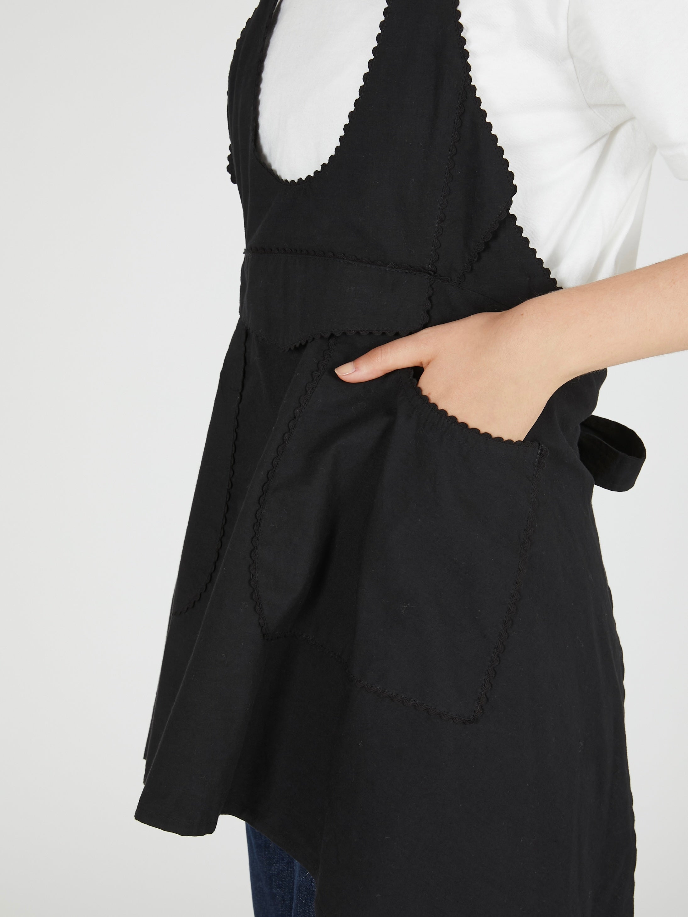 apron gilet blouse|BLACK
