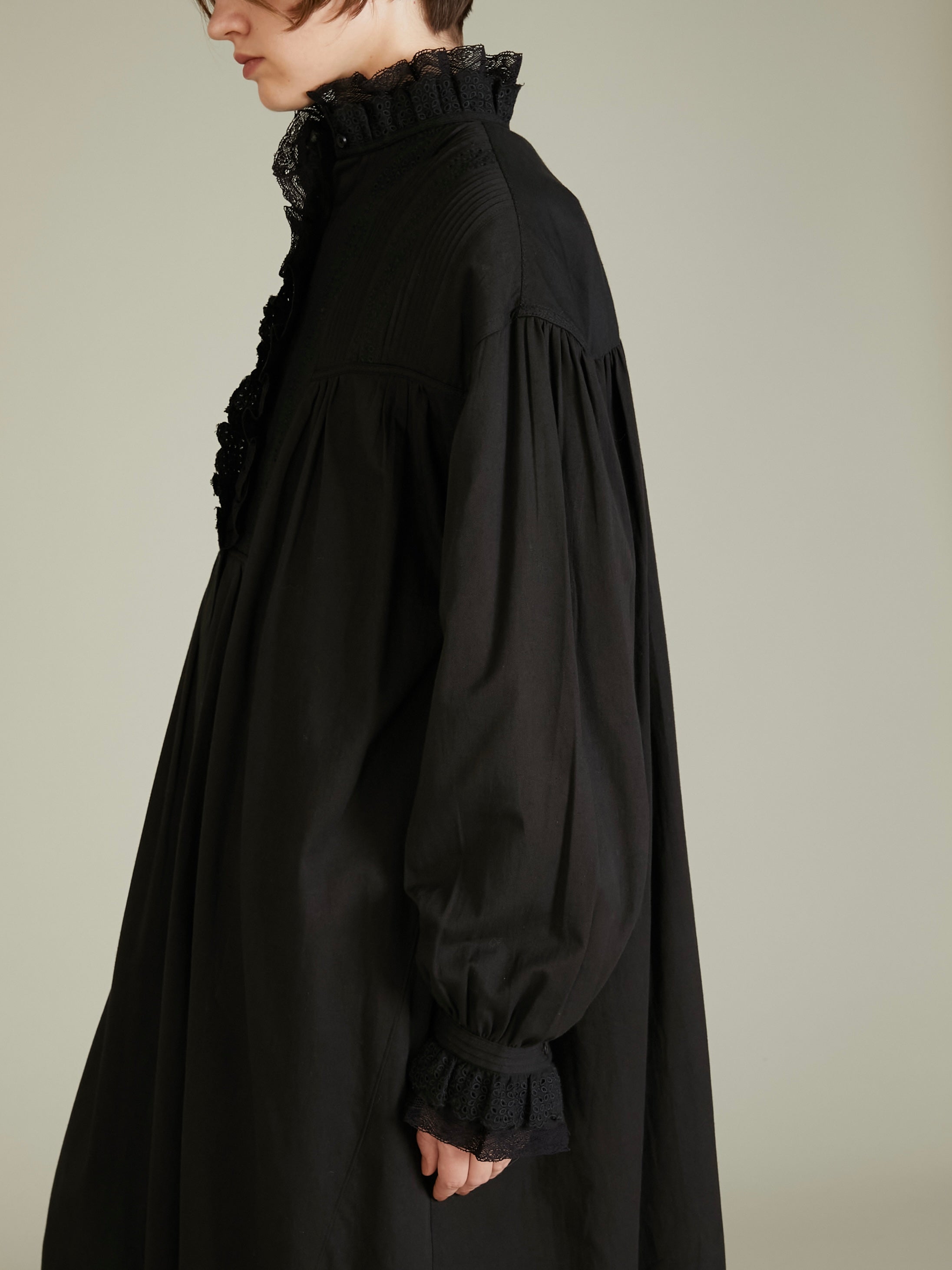 rebuild lace shirt dress|BLACK