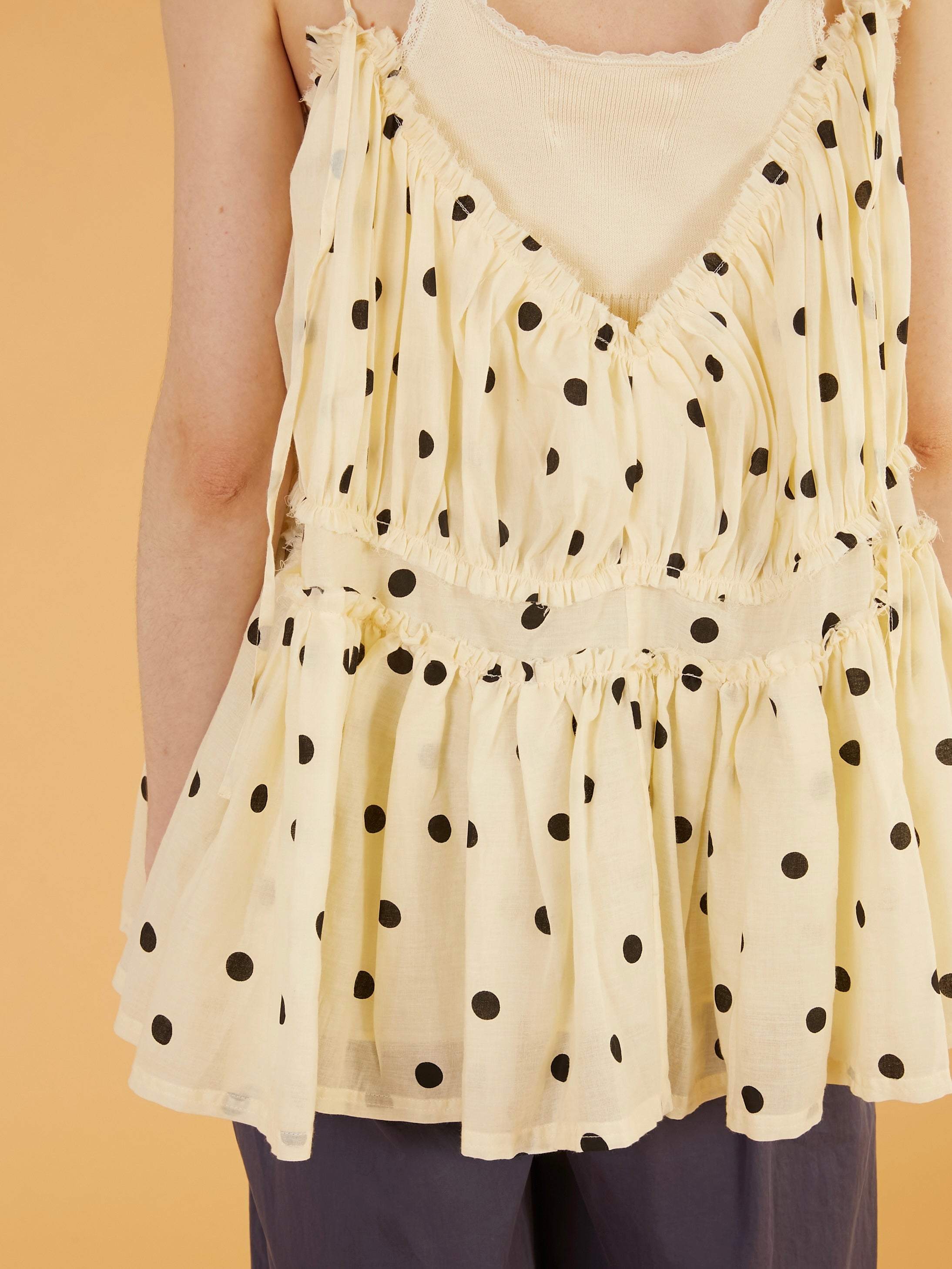 frill gather volume camisole|DOT