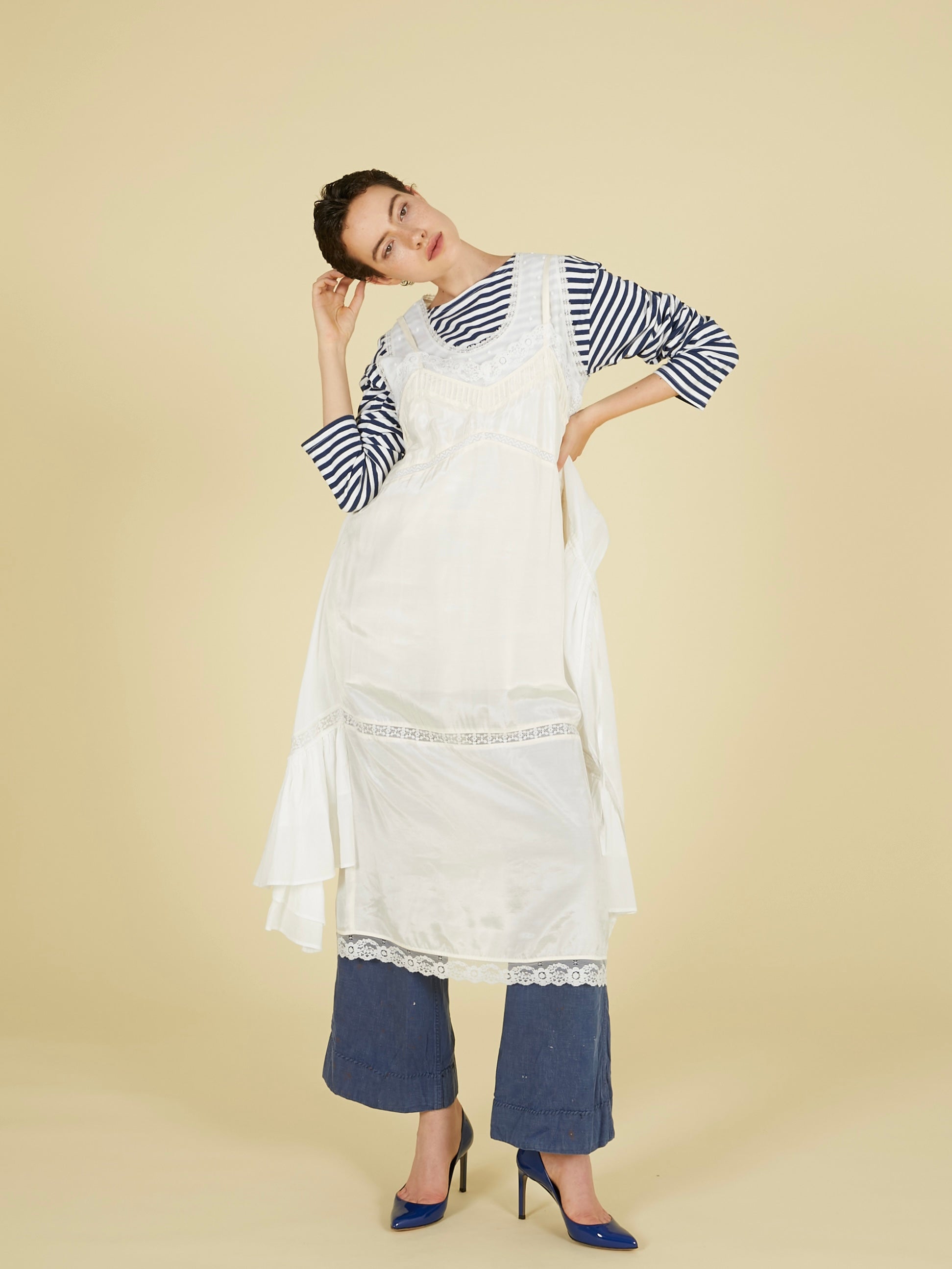 dot cami layer onepiece |WHITE