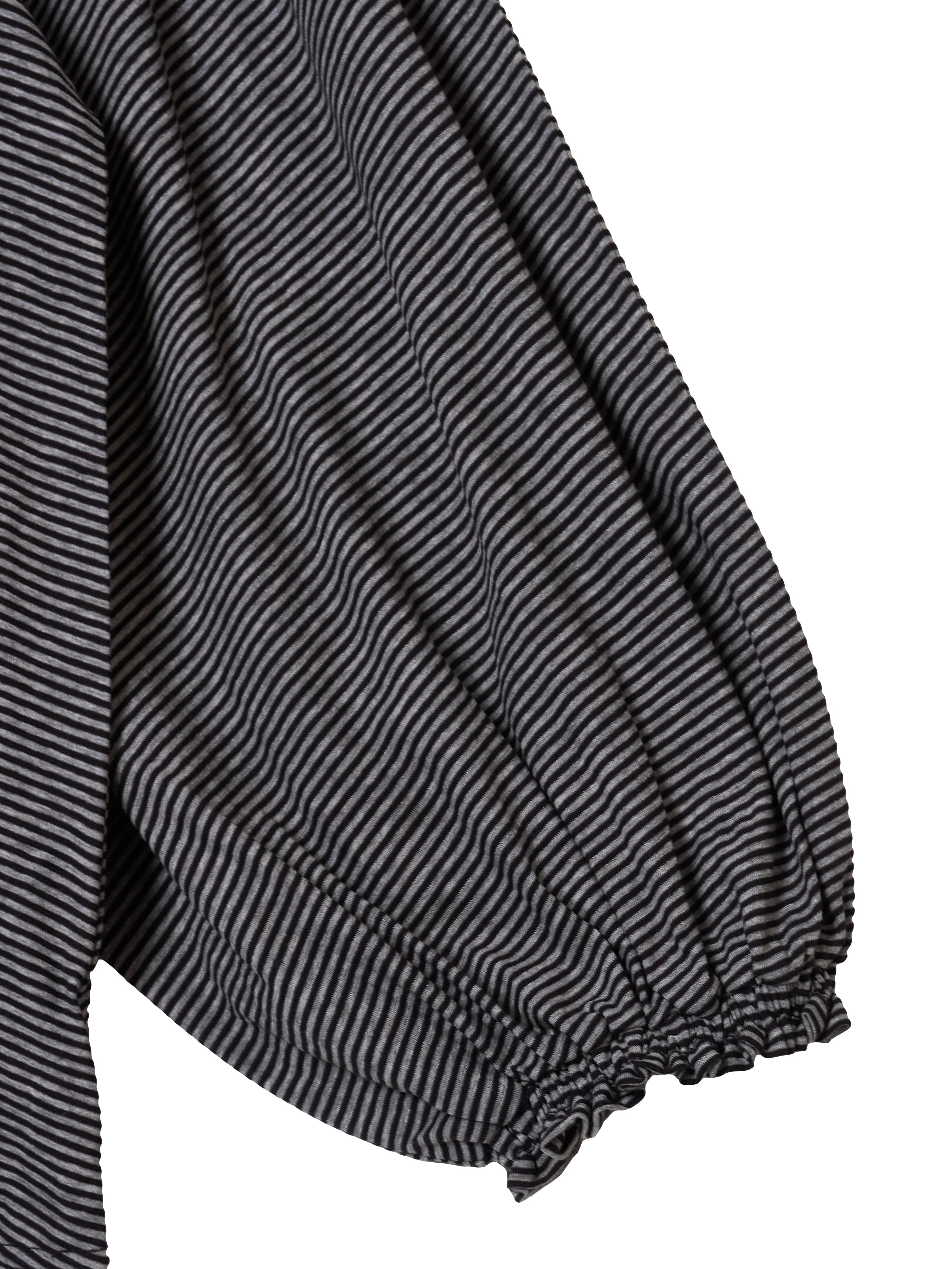 shirring border pullover|BLACK