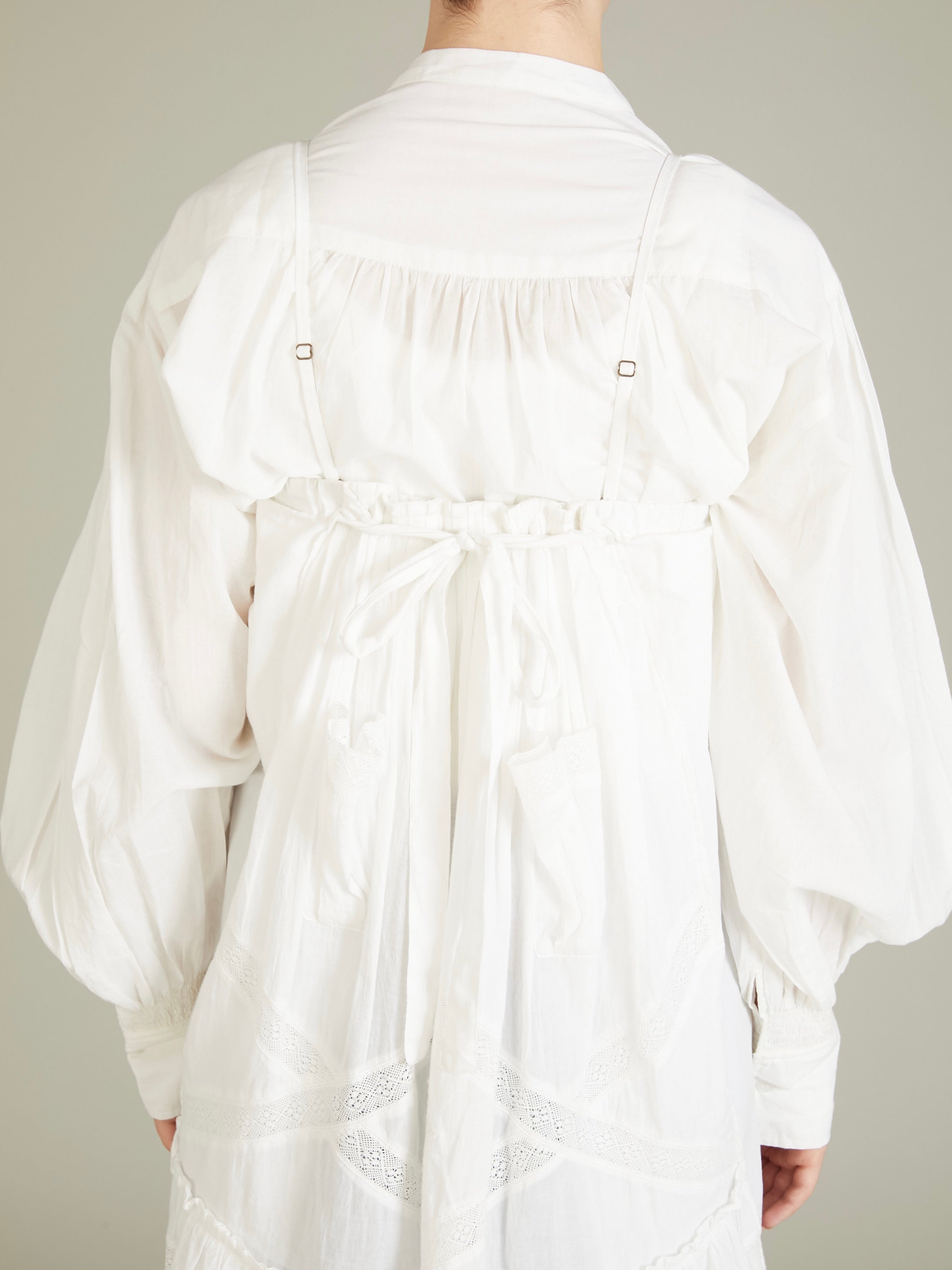 ribbon blouse|WHITE
