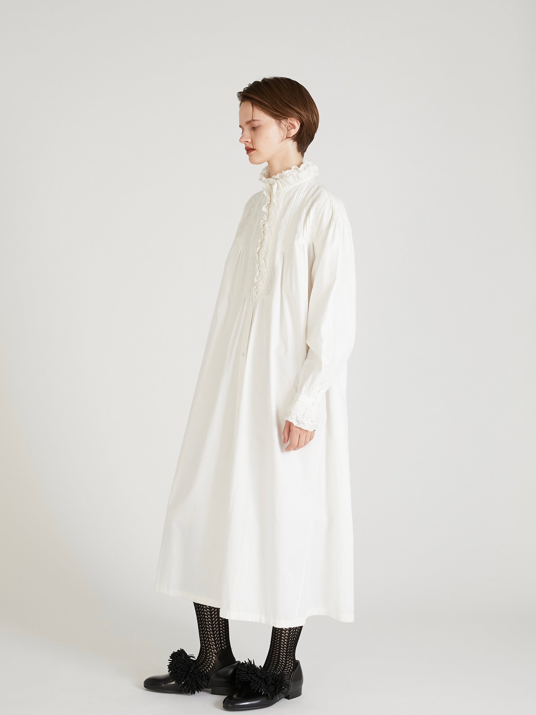 rebuild lace shirt dress|WHITE