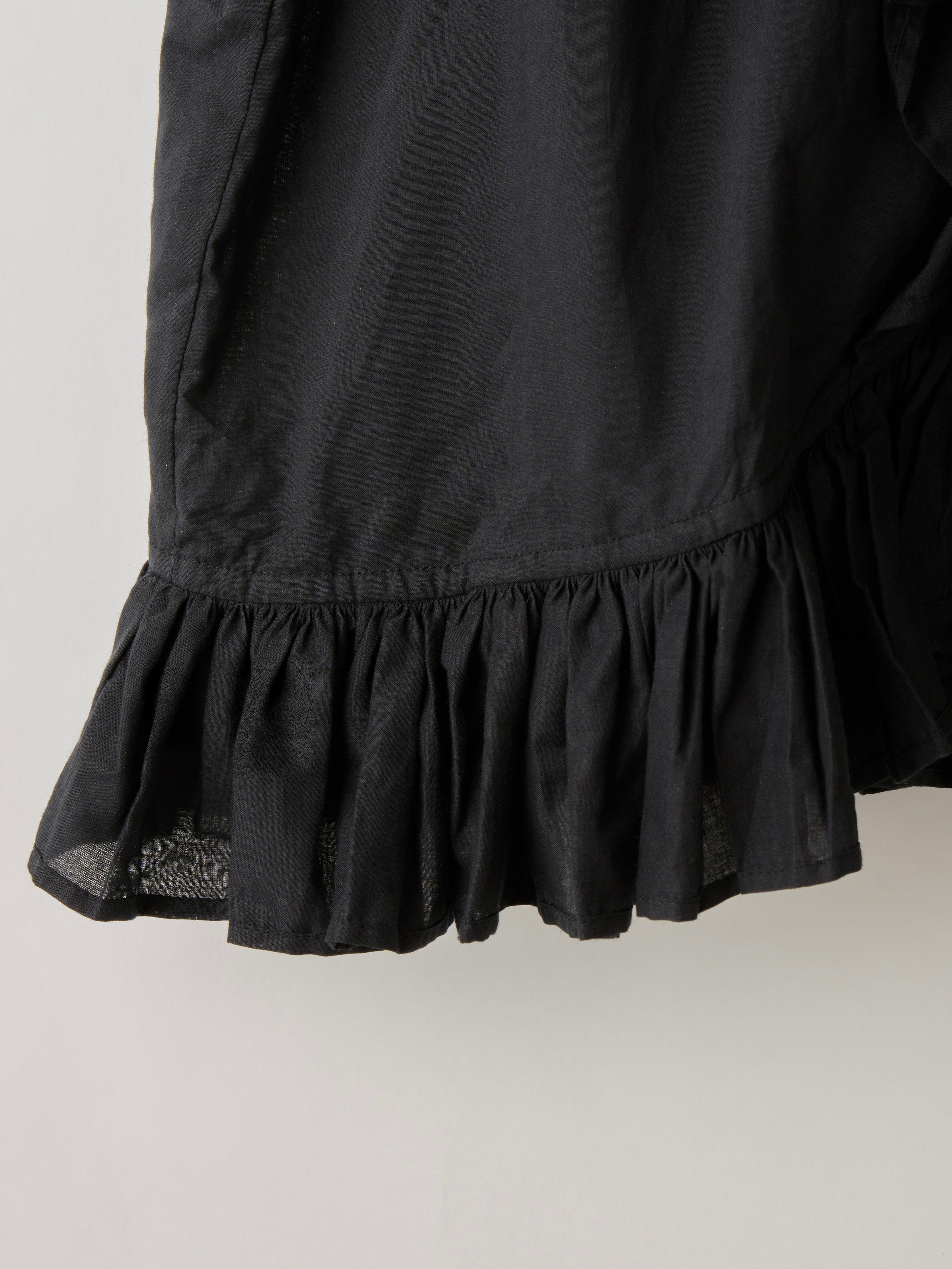 frill poncho L/S blouse|BLACK
