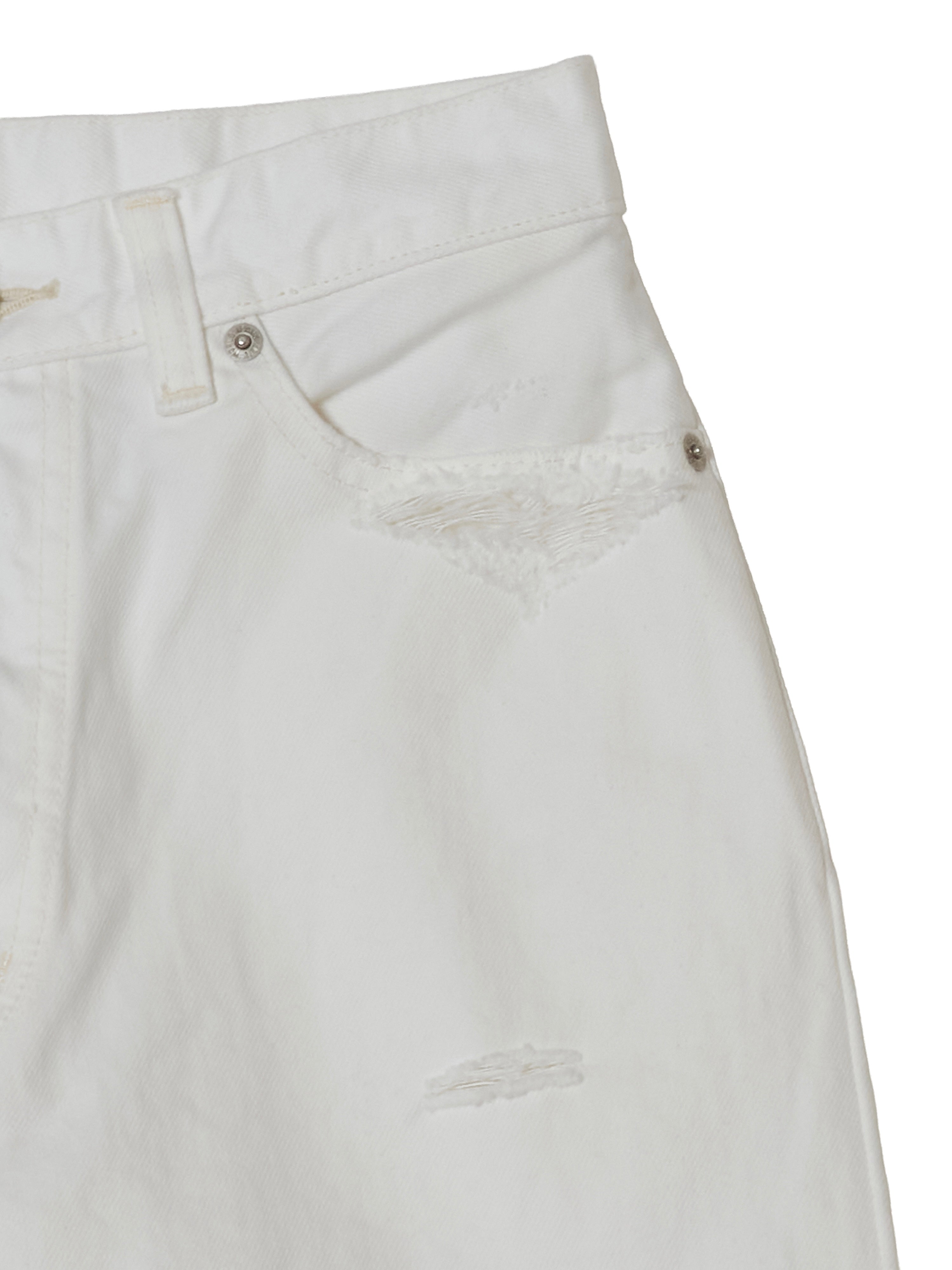 ×JOHNBULL lace damage denim |WHITE