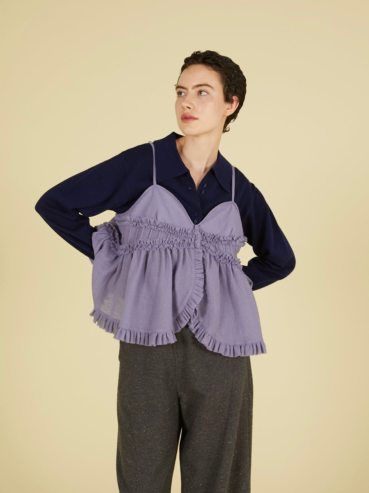 frill monster cami|PURPLE