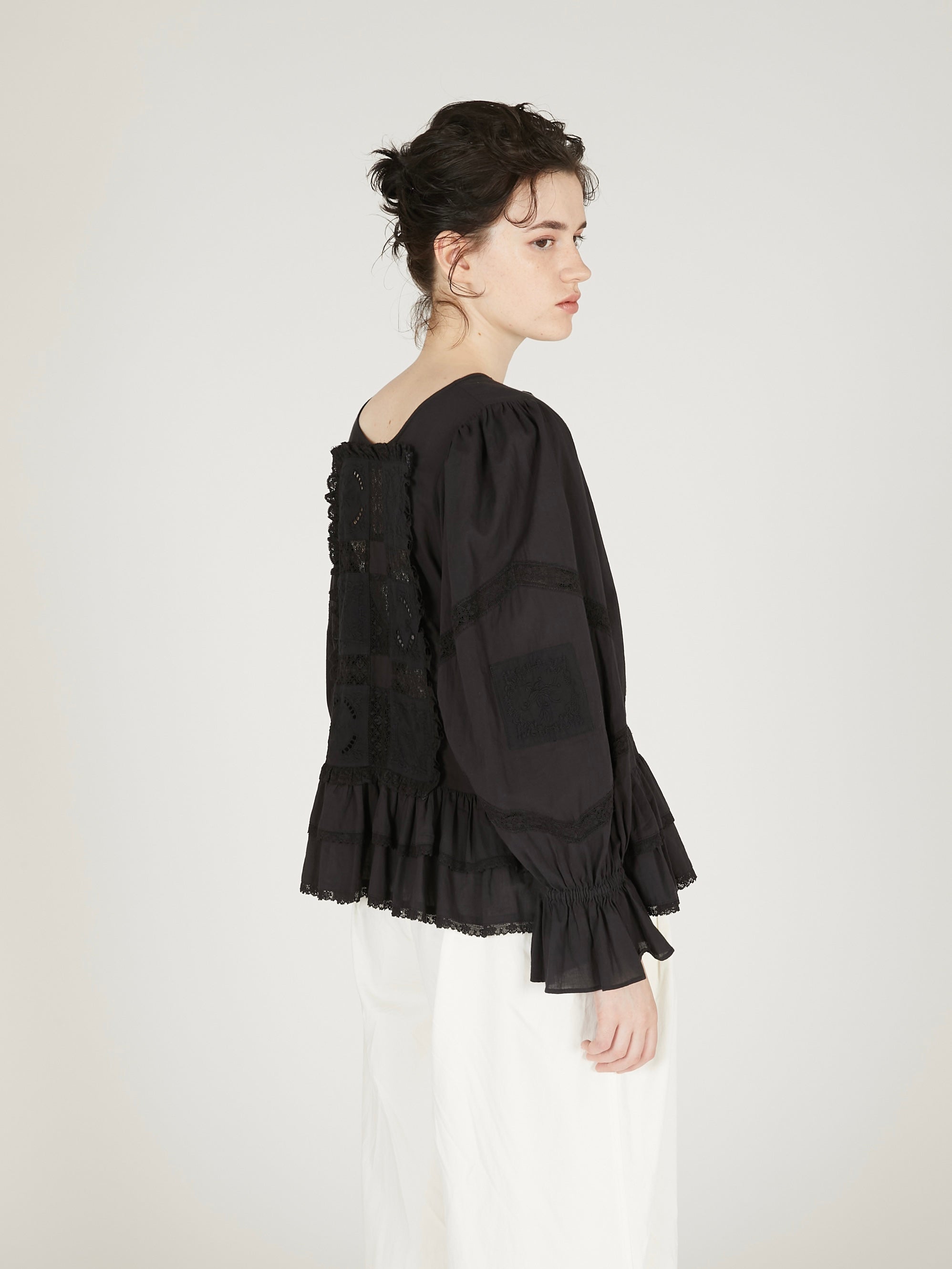 front tapestry 2way sheer bolero|BLACK