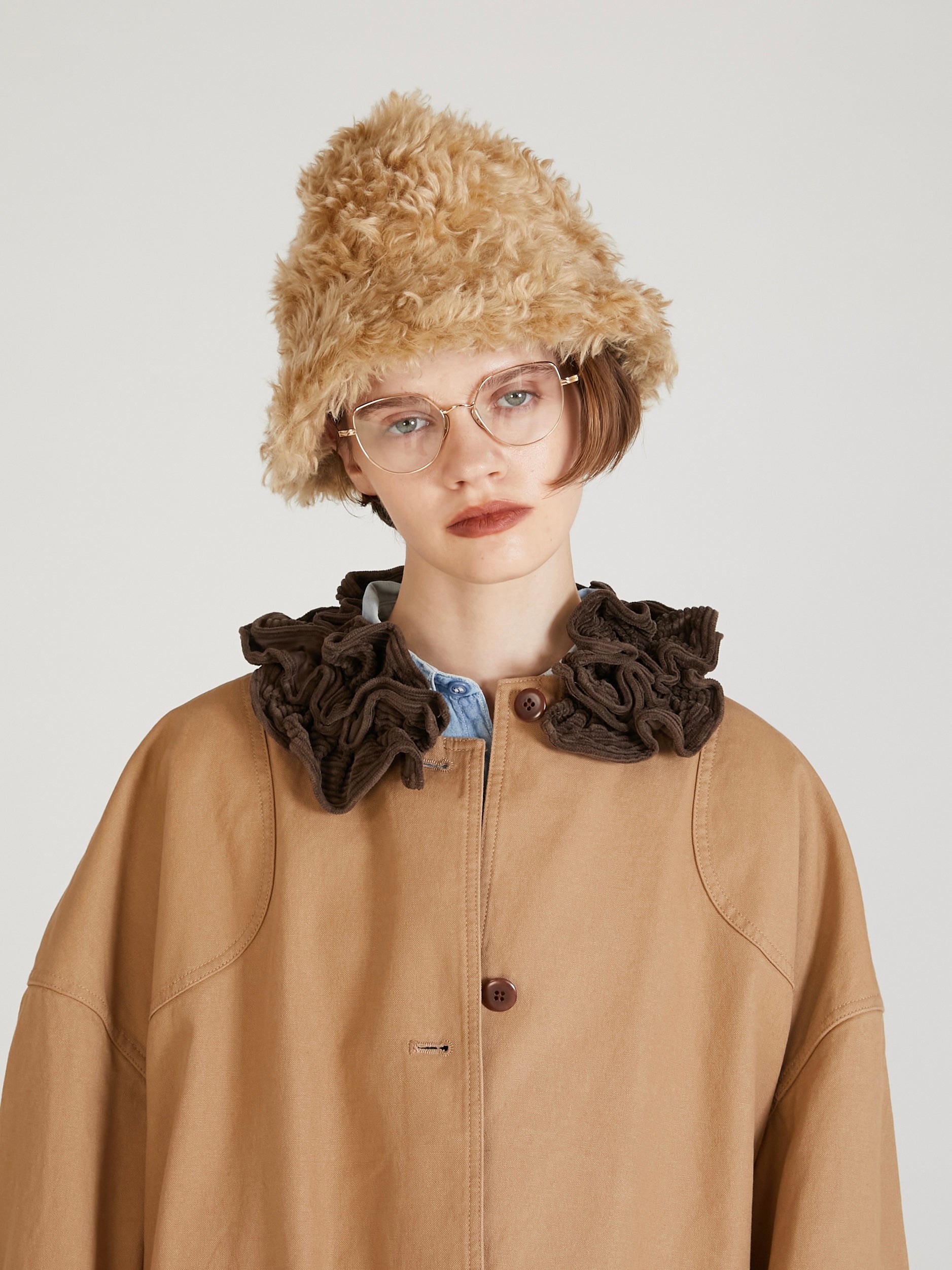 × lamaisondelyllis teddy fur hat|CAMEL