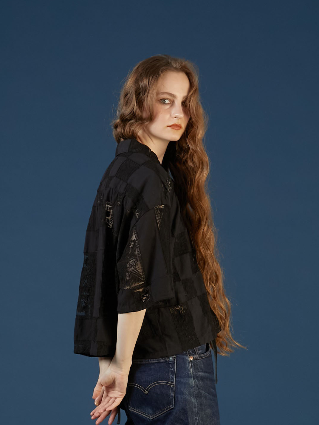 patchwork embroidery shirts|BLACK