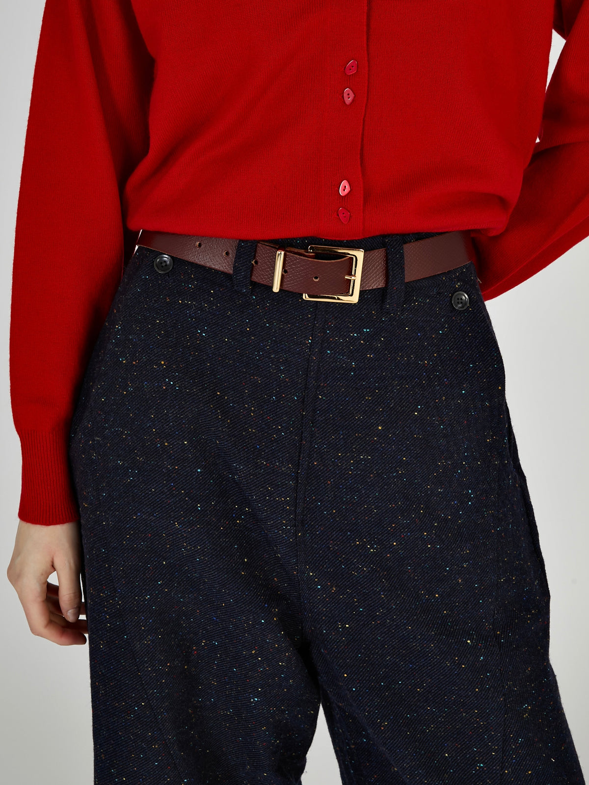 tweed stitch pants|NAVY