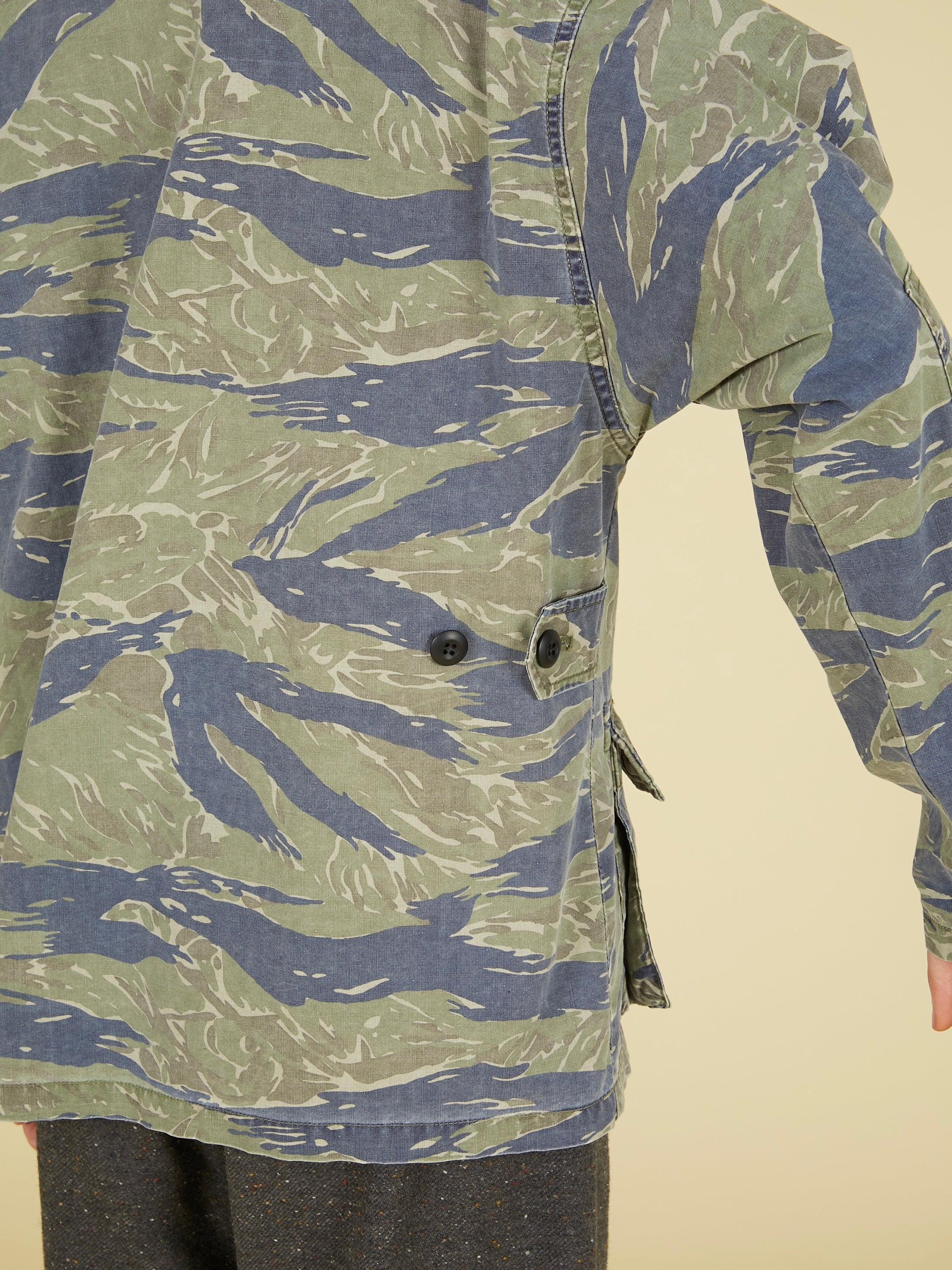 frill collar camo jacket|NAVY