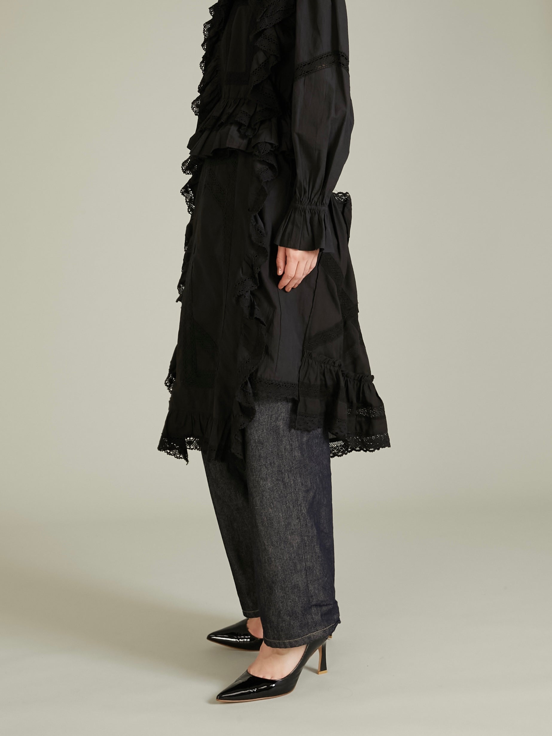 rebuild apron skirt|BLACK