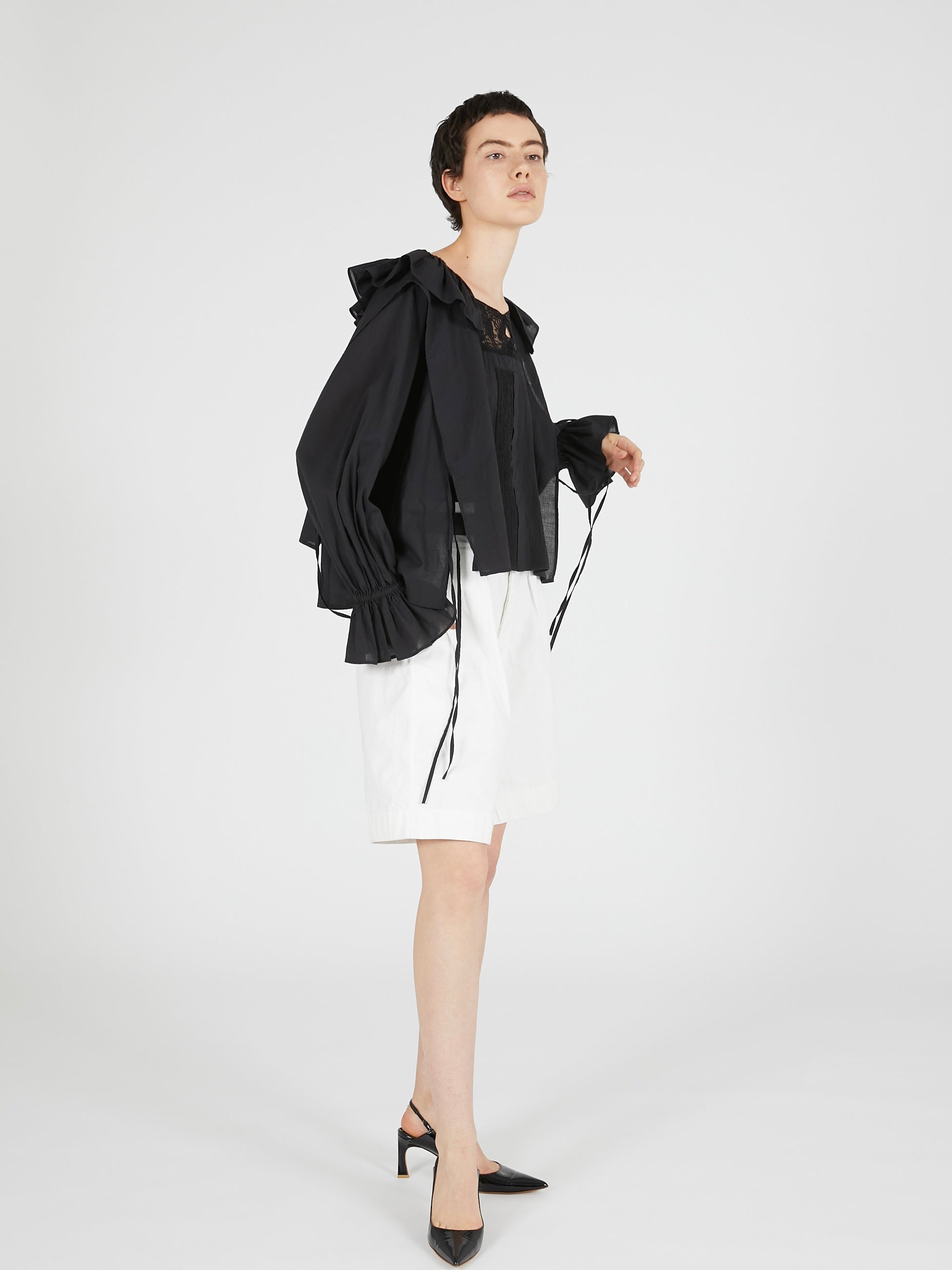 victorian collar blouse|BLACK