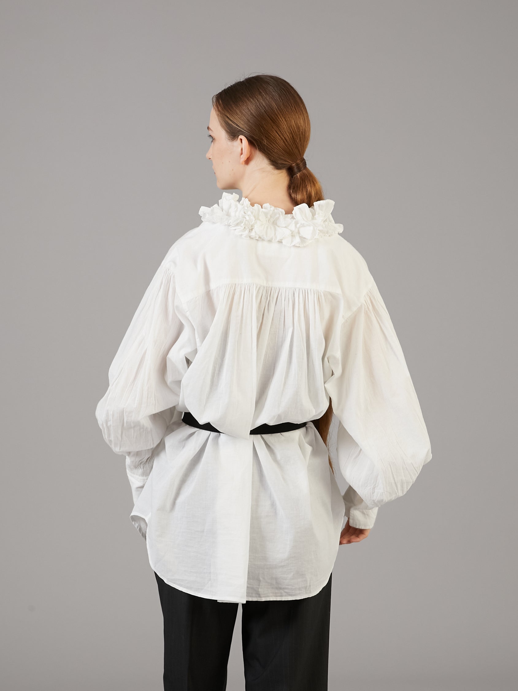 cotton frill coller shirts │ WHITE