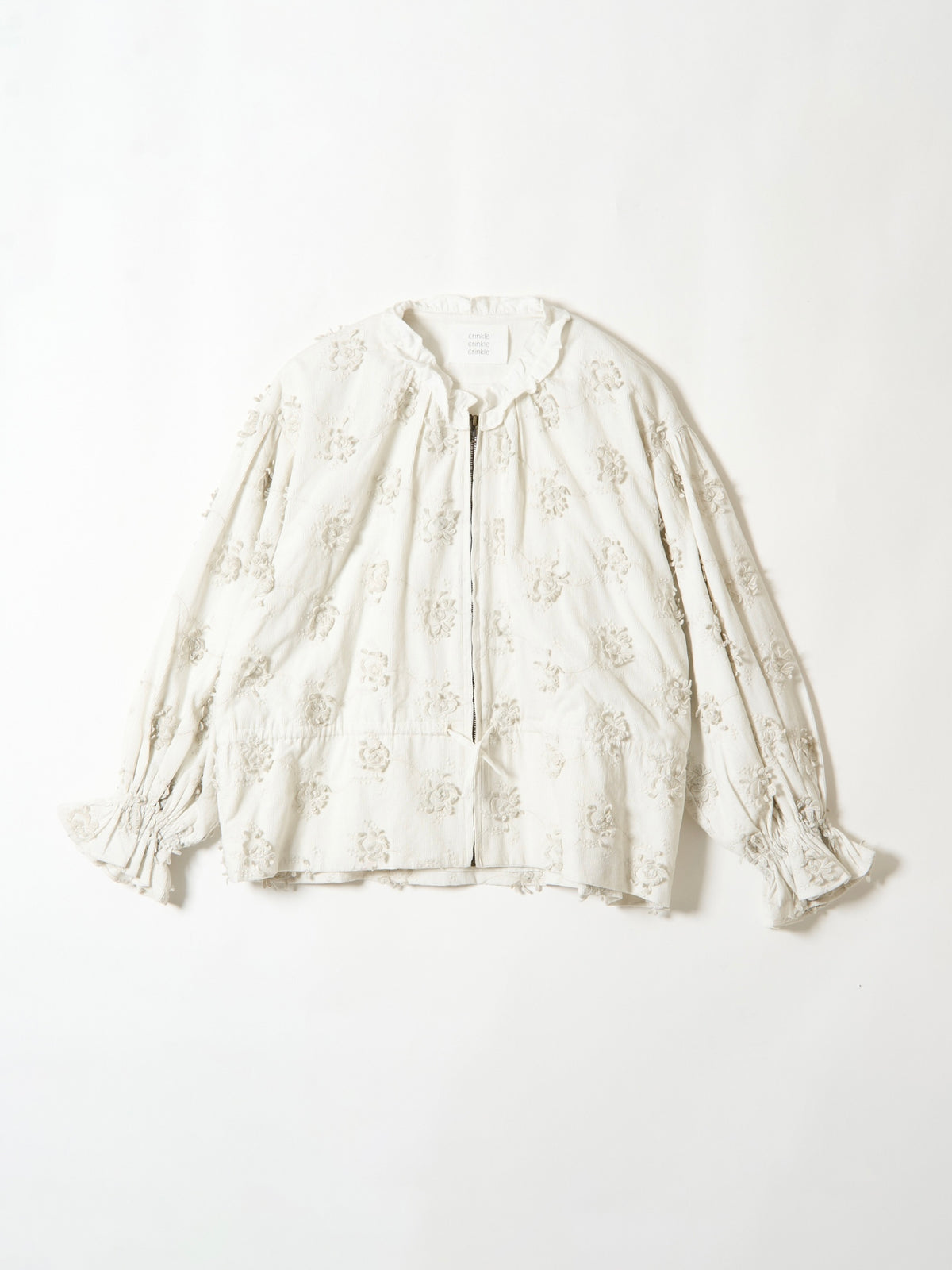 3D embroidery corduroy blouson|BLACK
