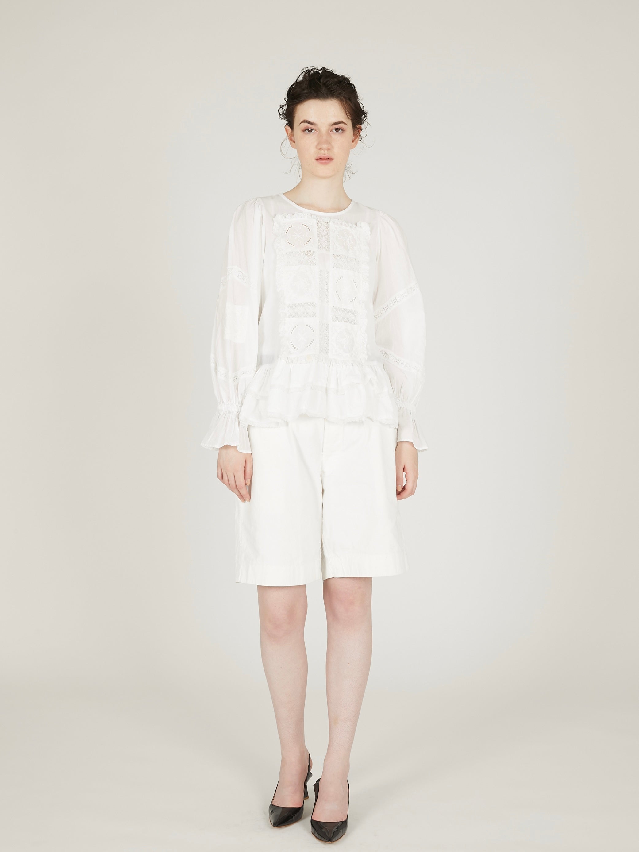 front tapestry 2way sheer bolero|WHITE
