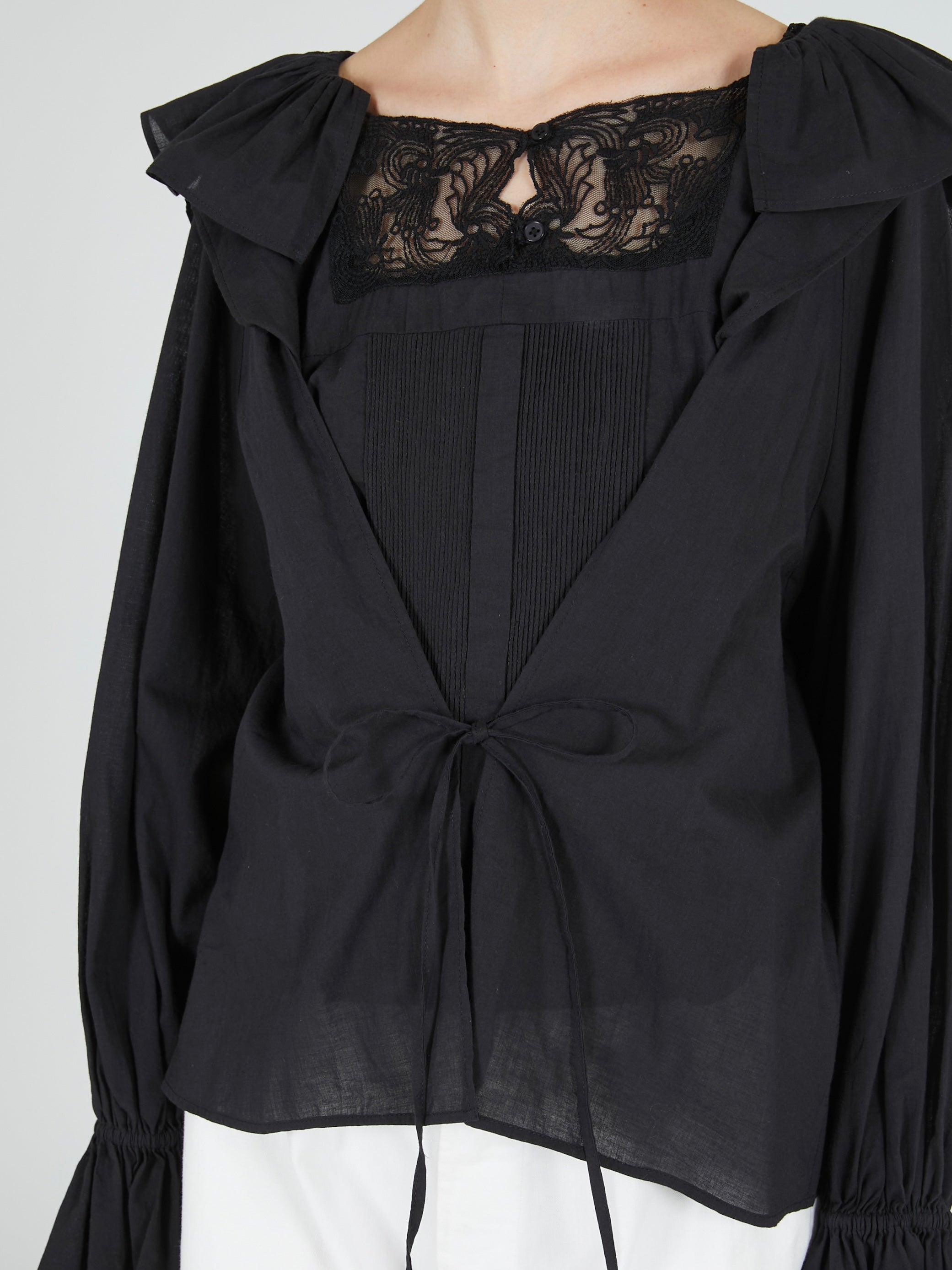 victorian collar blouse|BLACK