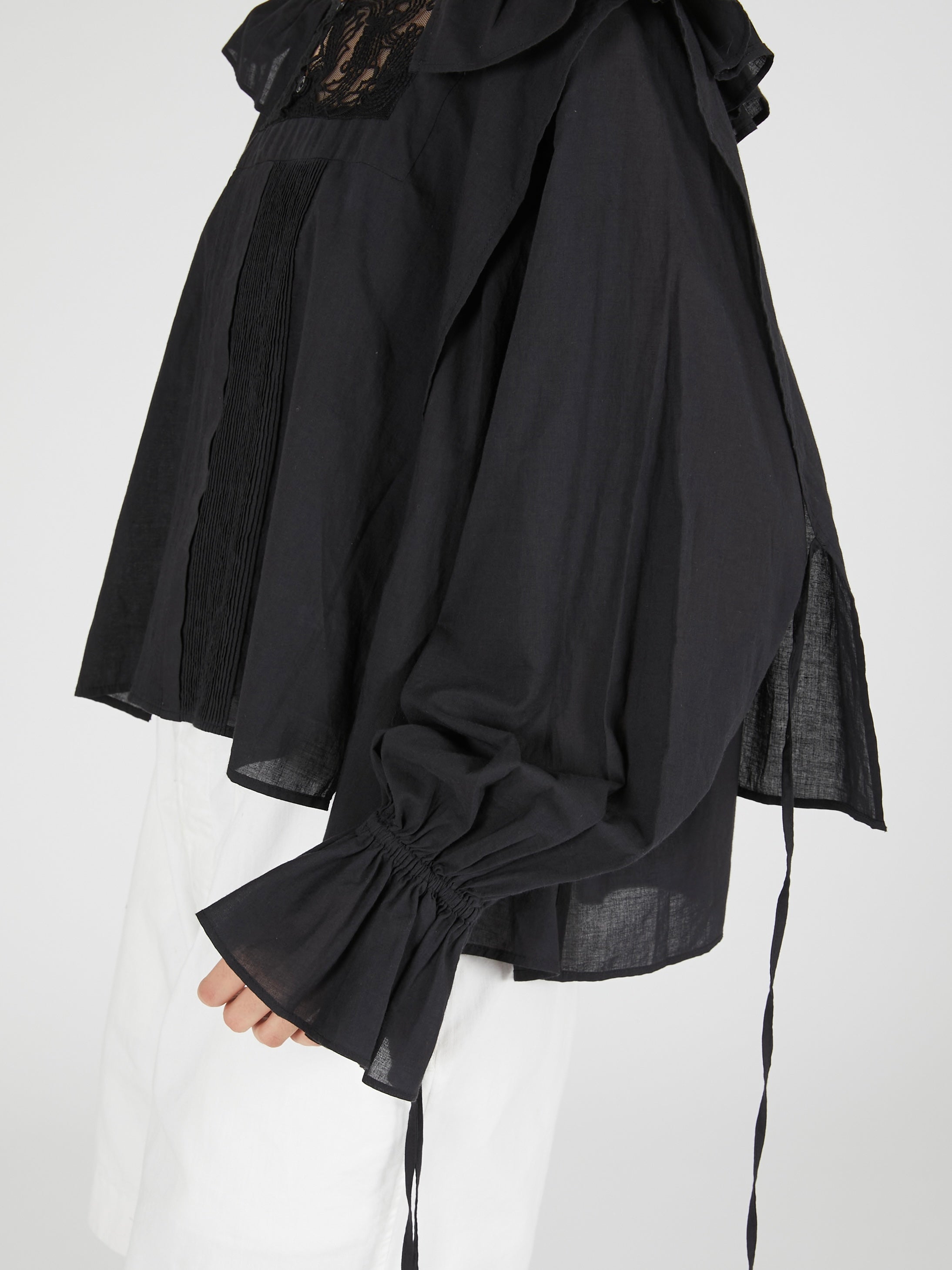 victorian collar blouse|BLACK