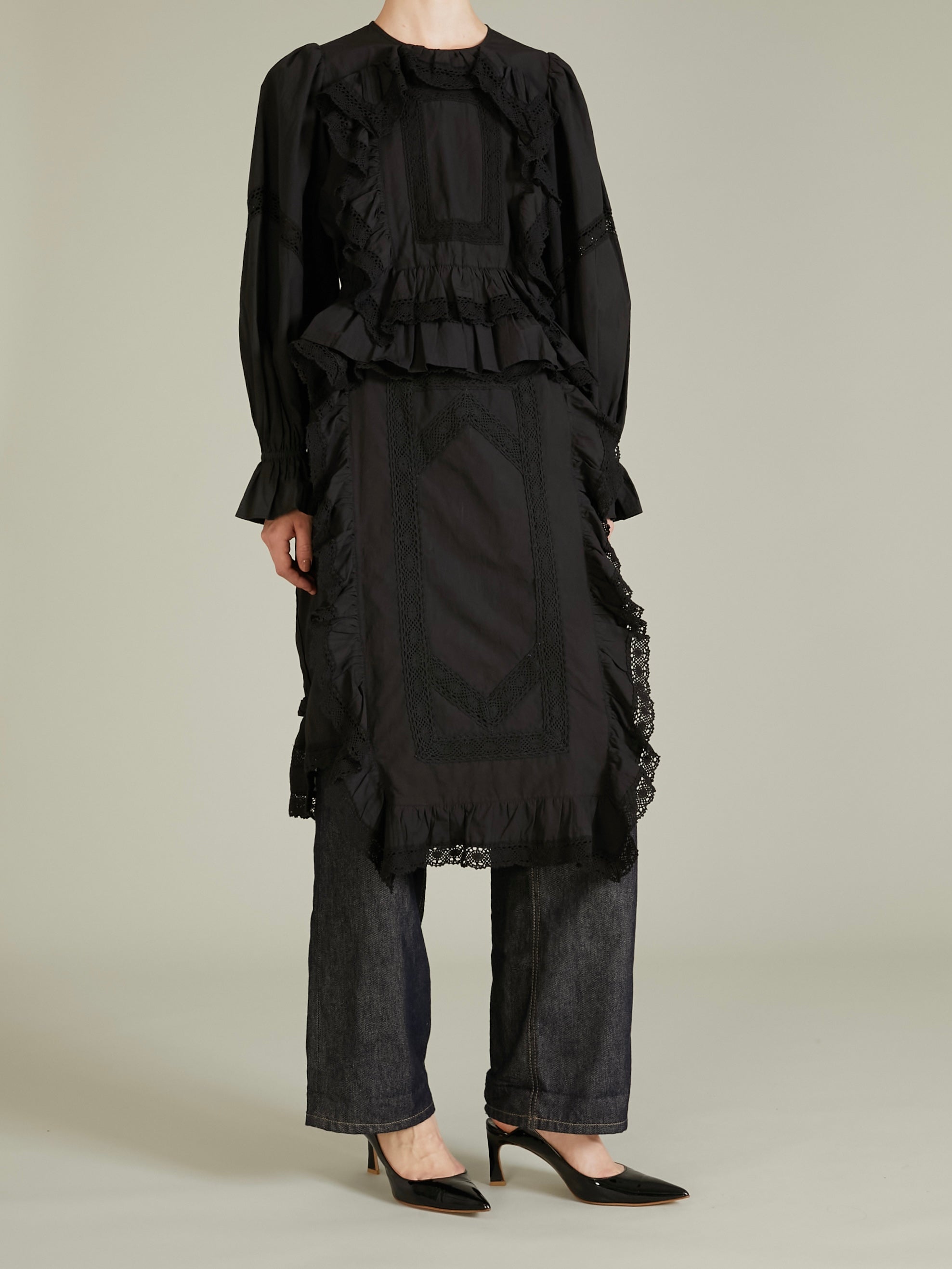 rebuild apron skirt|BLACK