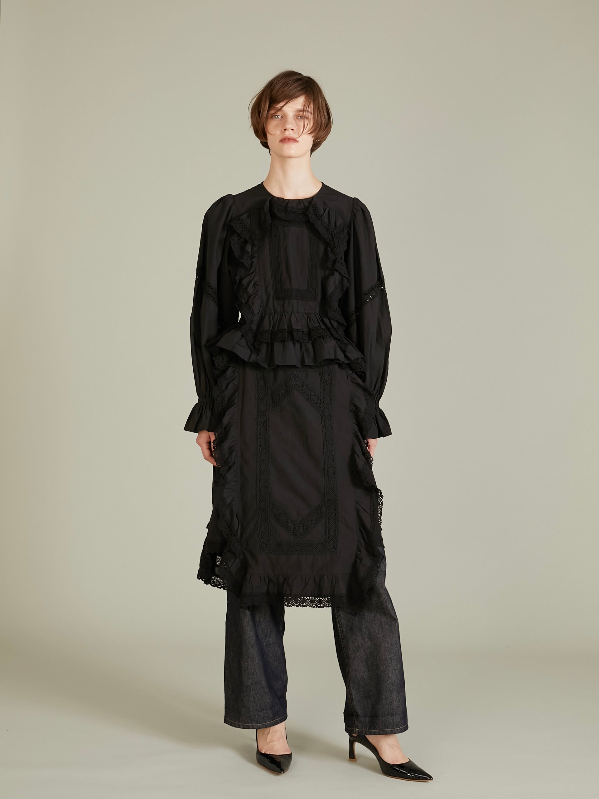 pillow case blouse|BLACK