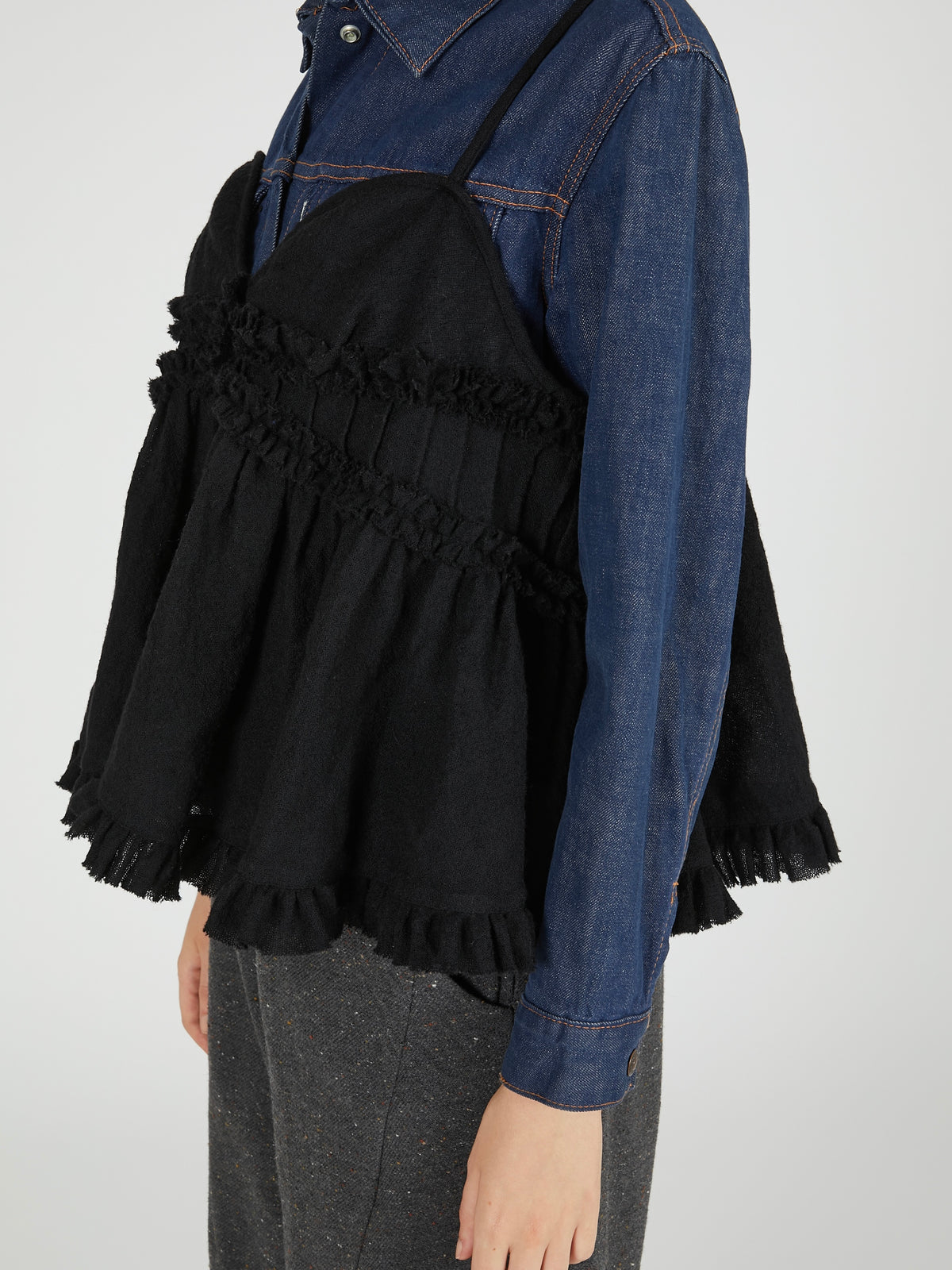 frill monster cami|BLACK