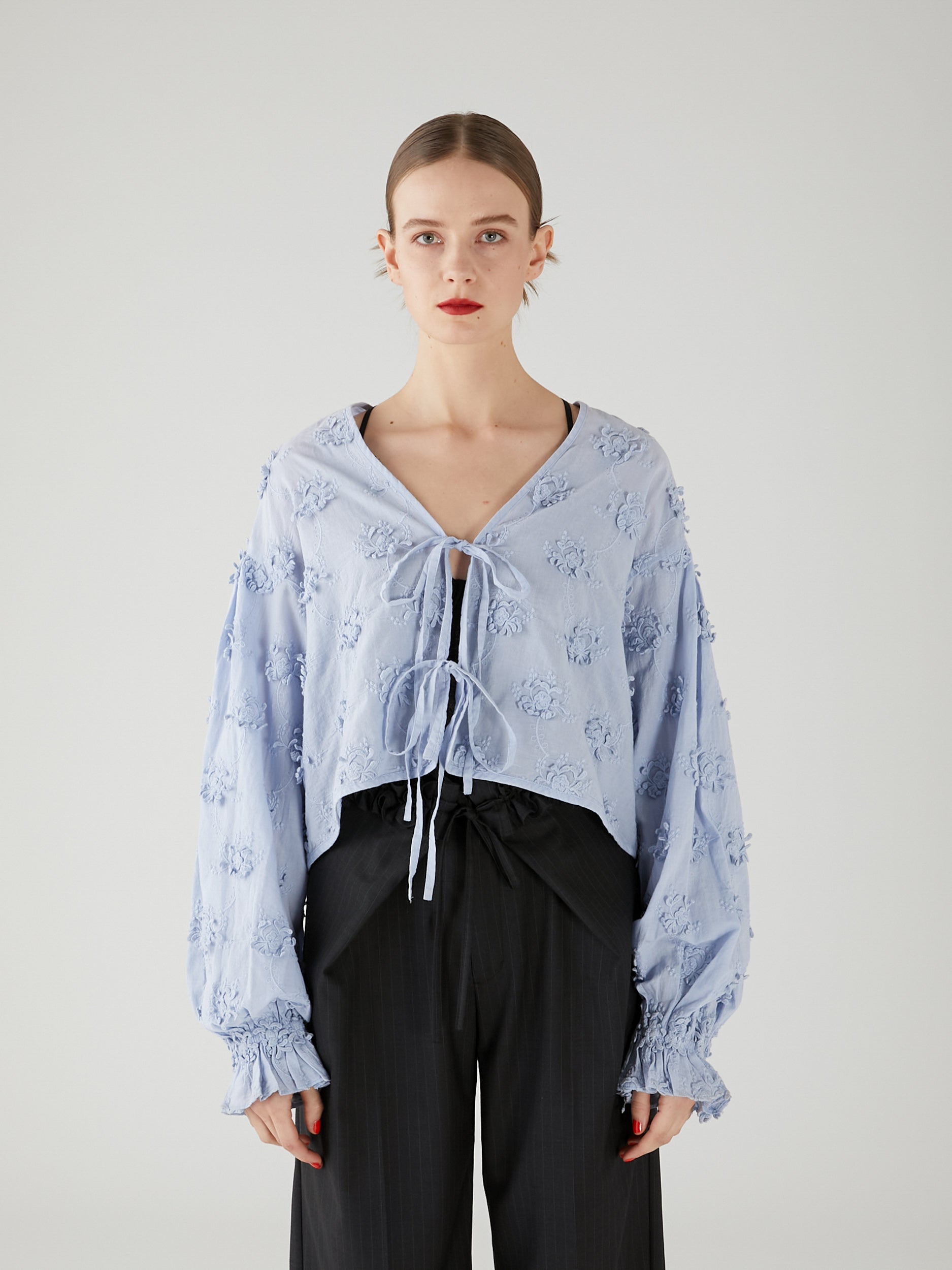 3D embroidery bolero | BLUE