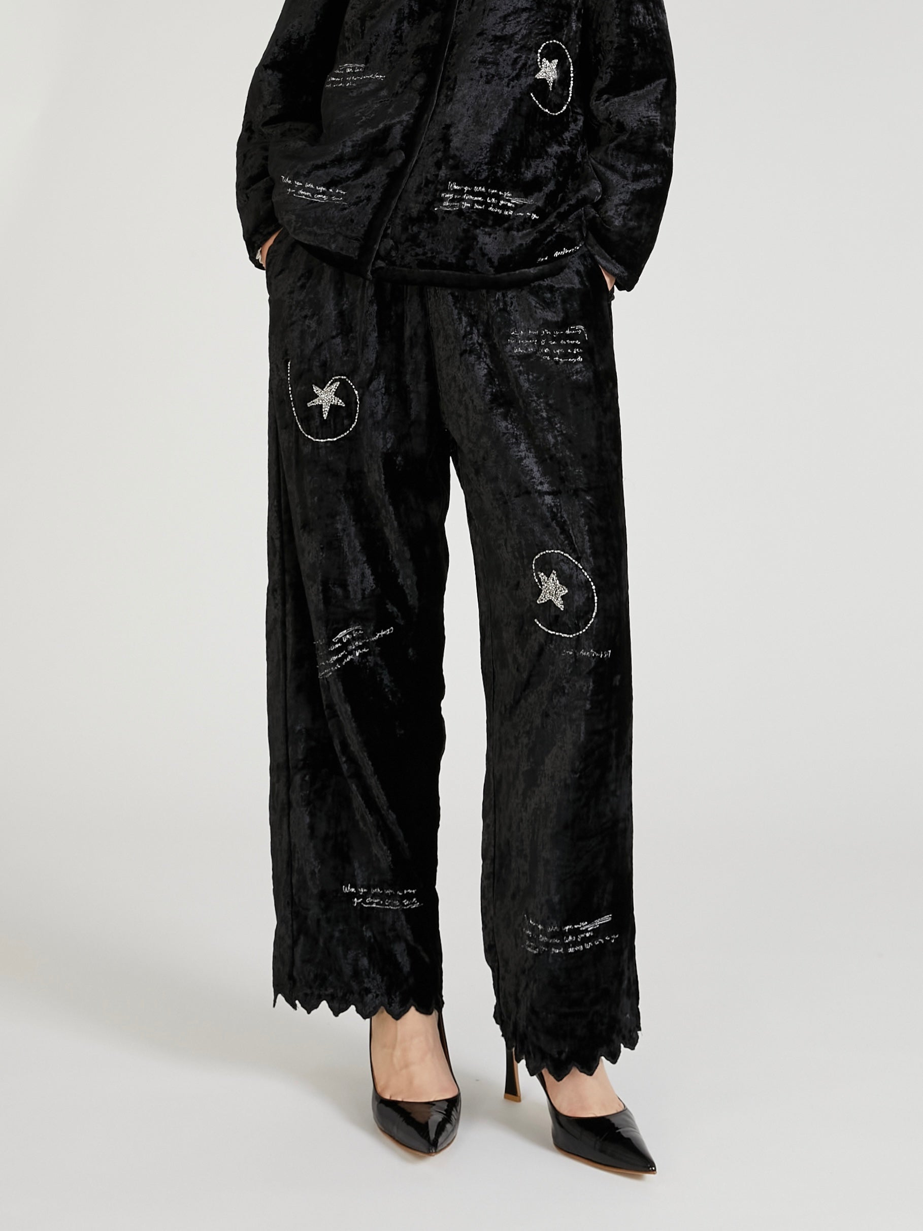 velvet fantasy easy pants|BLACK