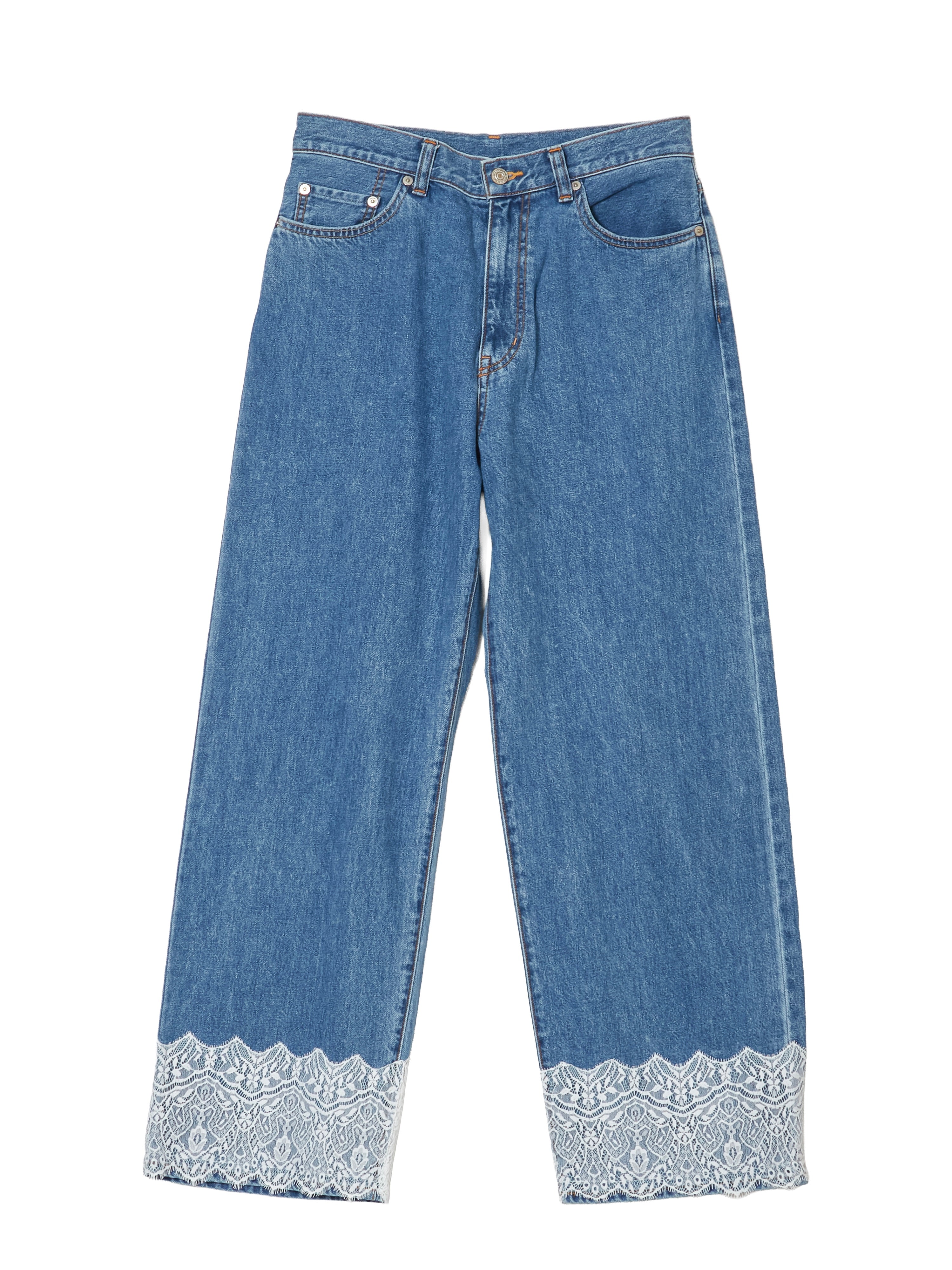 ×JOHNBULL lace damage denim |BLUE