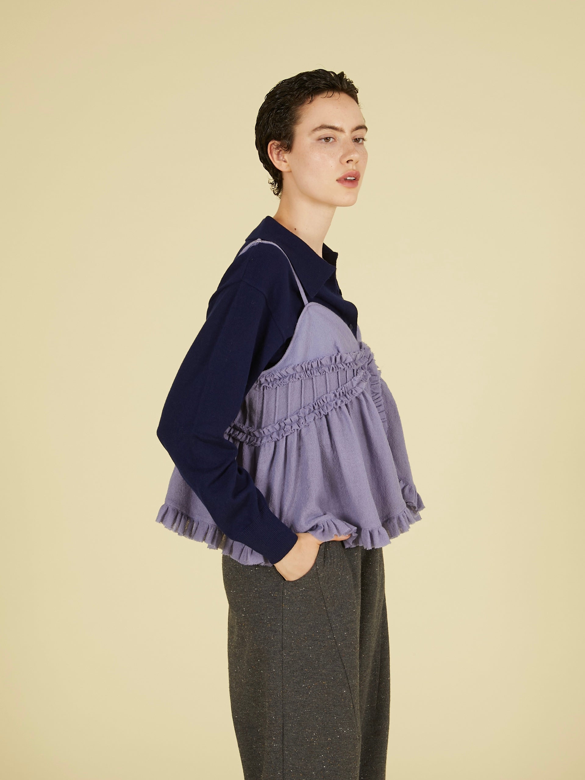 frill monster cami|PURPLE