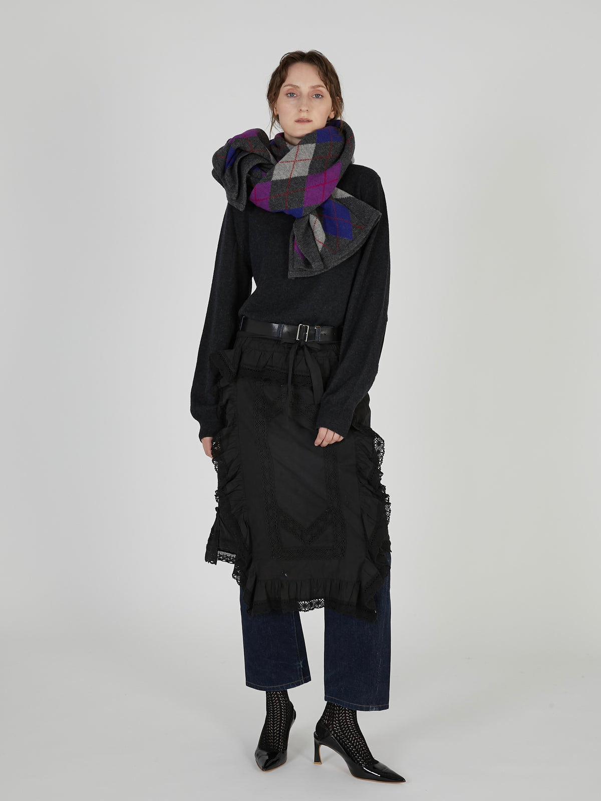 rebuild apron skirt|BLACK