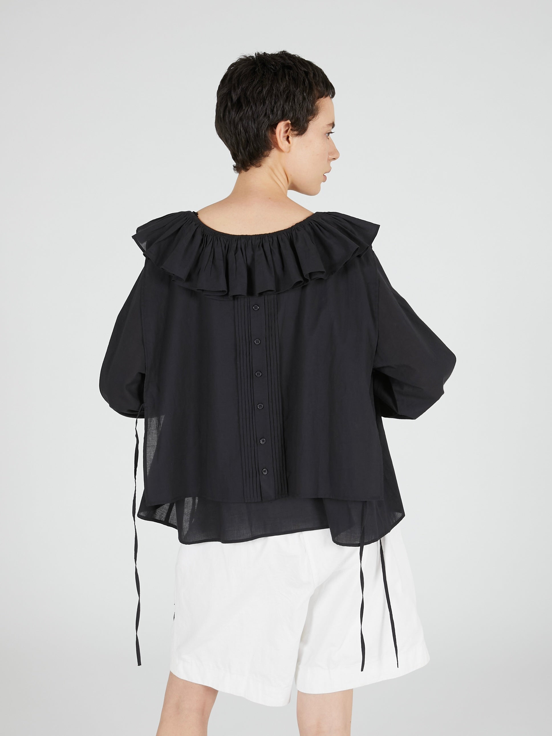 victorian collar blouse|BLACK