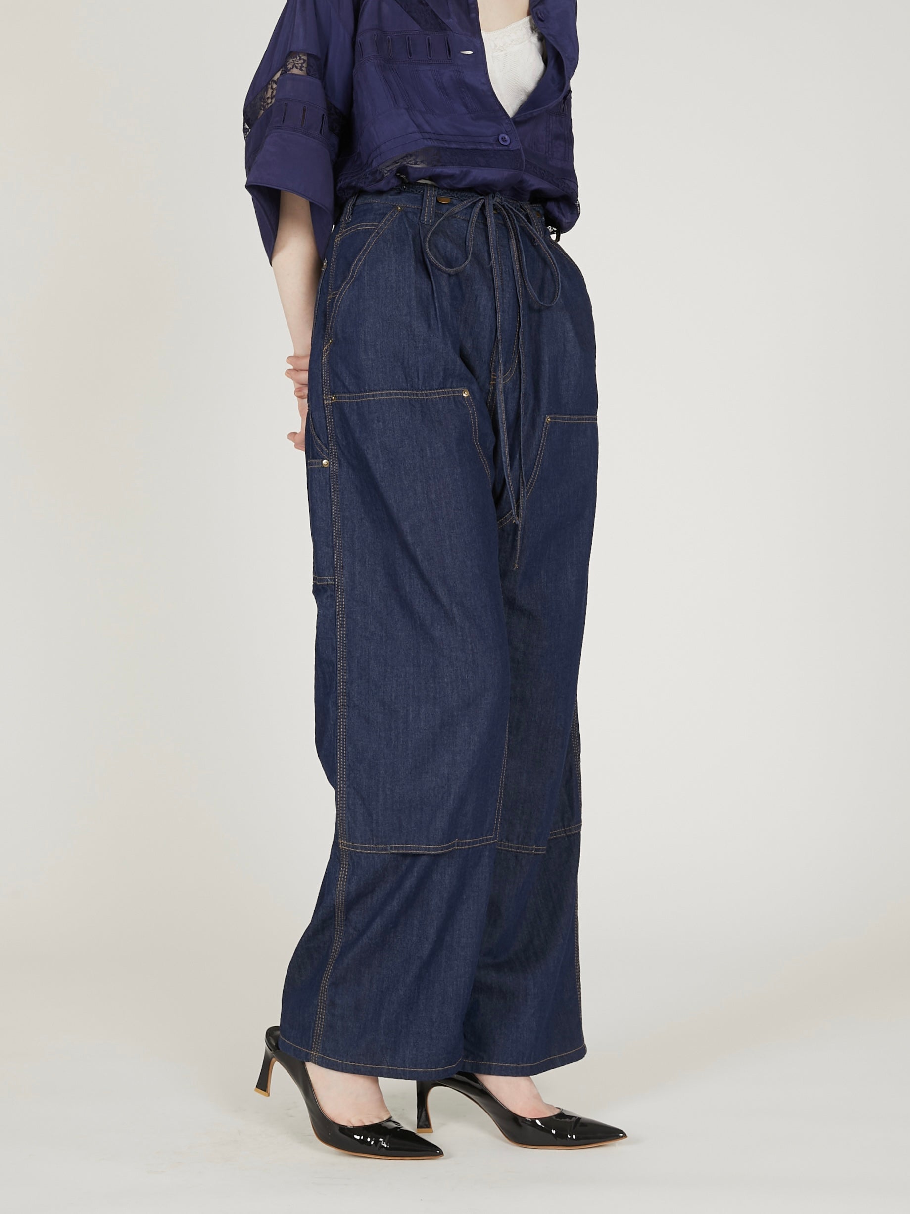 double knee denim|NAVY