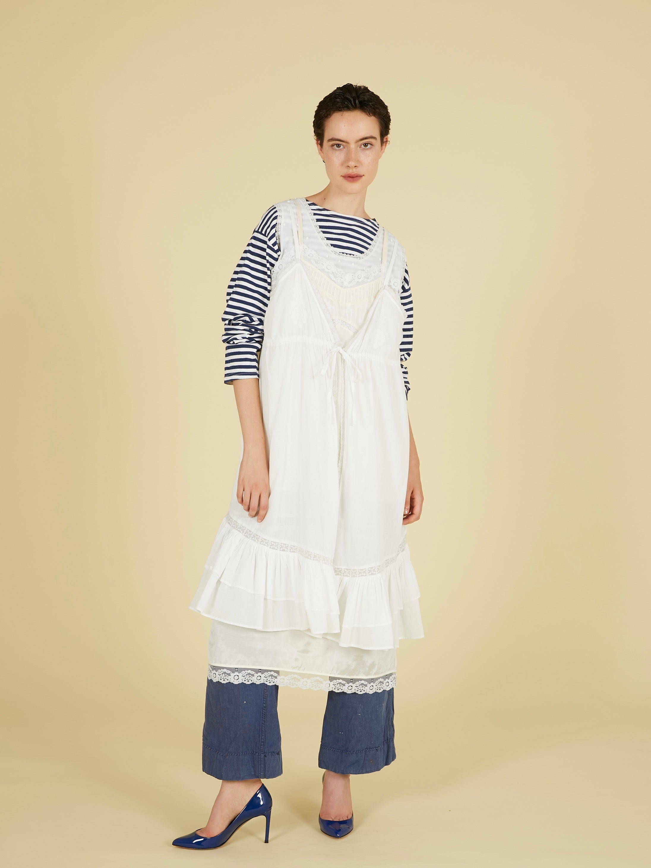 dot cami layer onepiece |WHITE