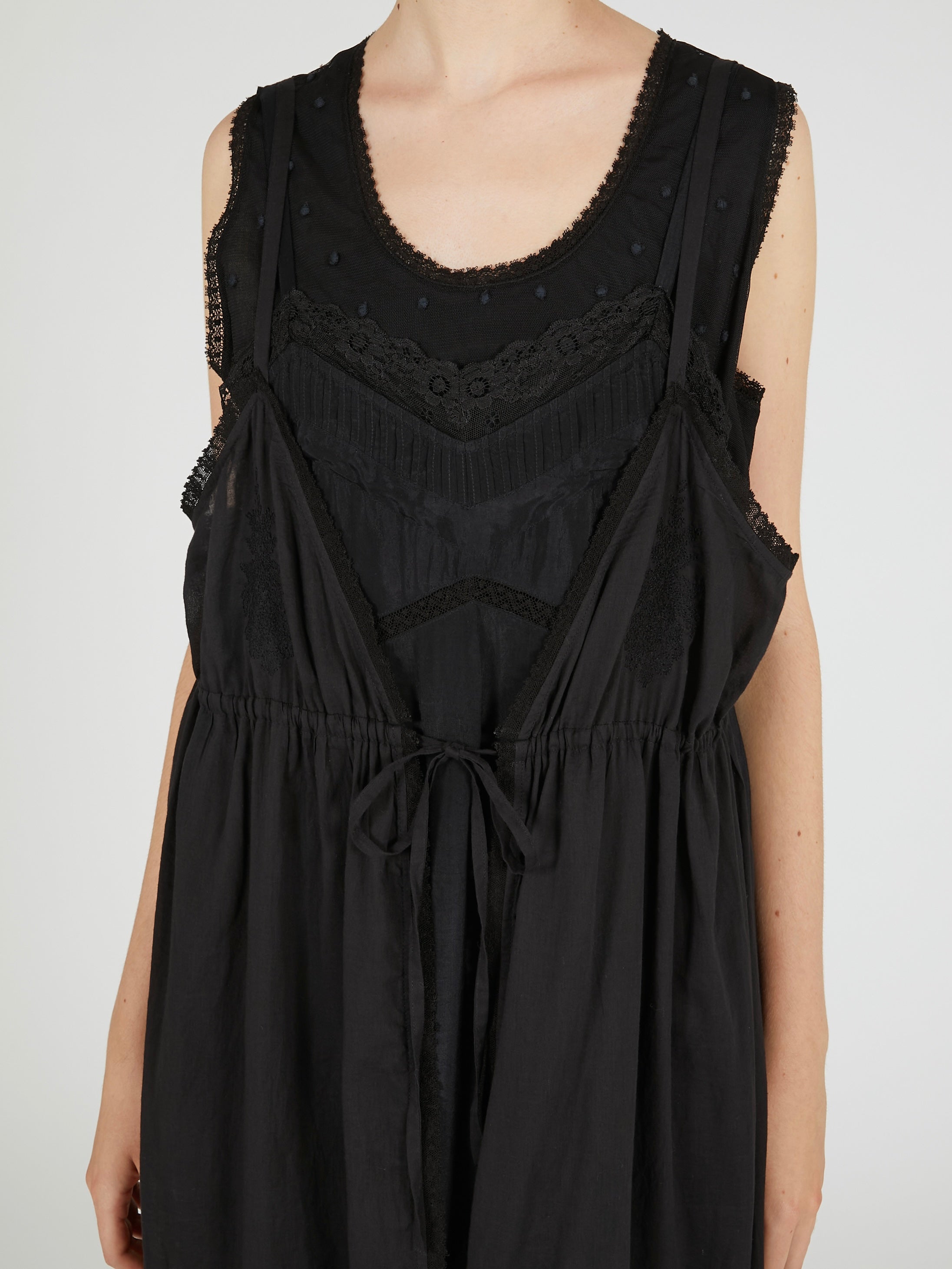 dot cami layer onepiece|BLACK