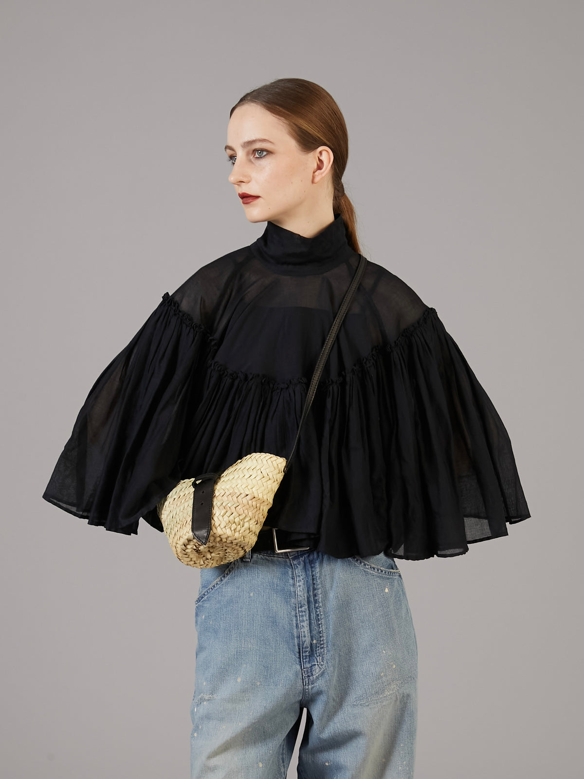 sheer poncho blouse