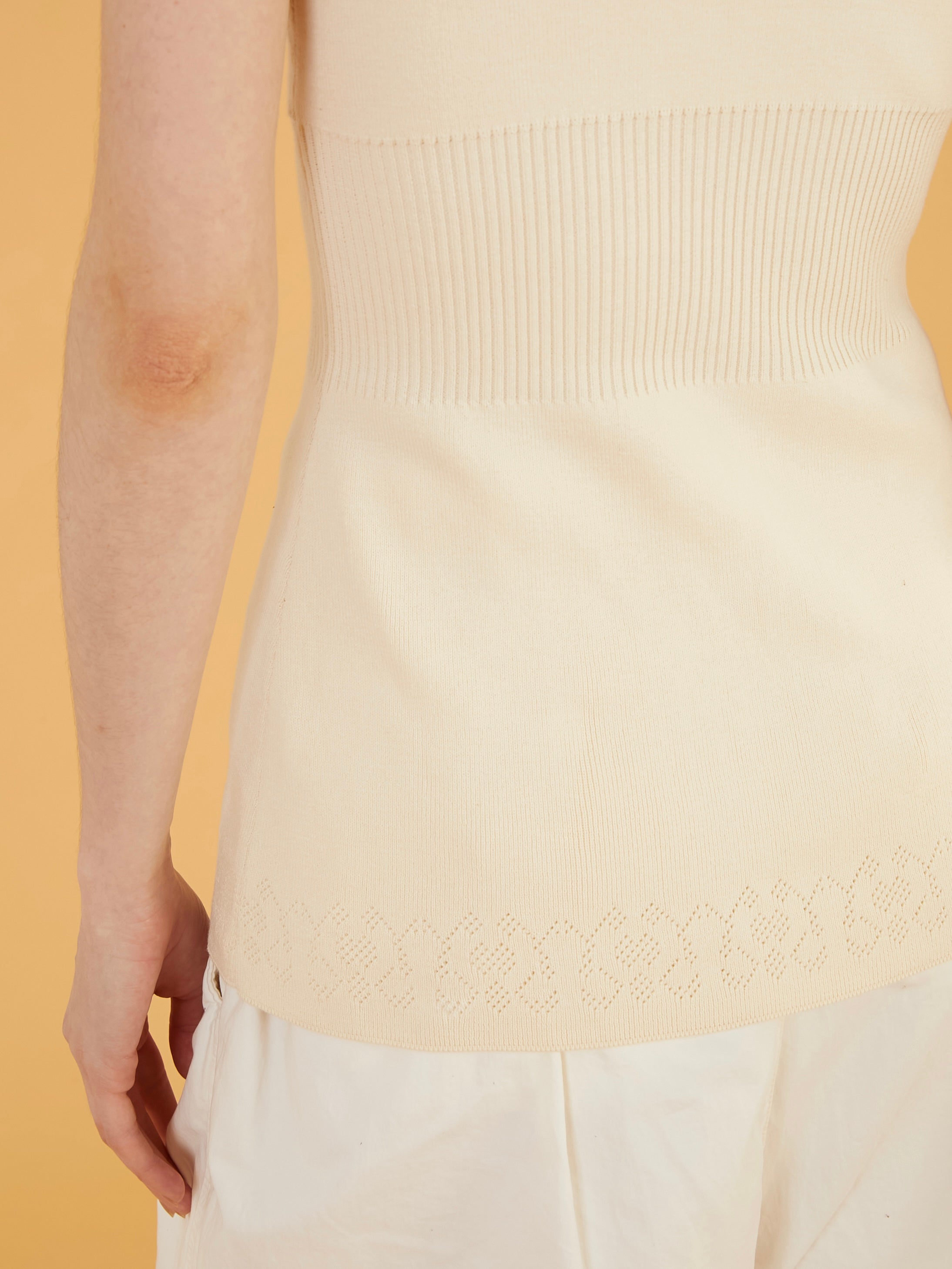 flower jacquard knit camisole|IVORY