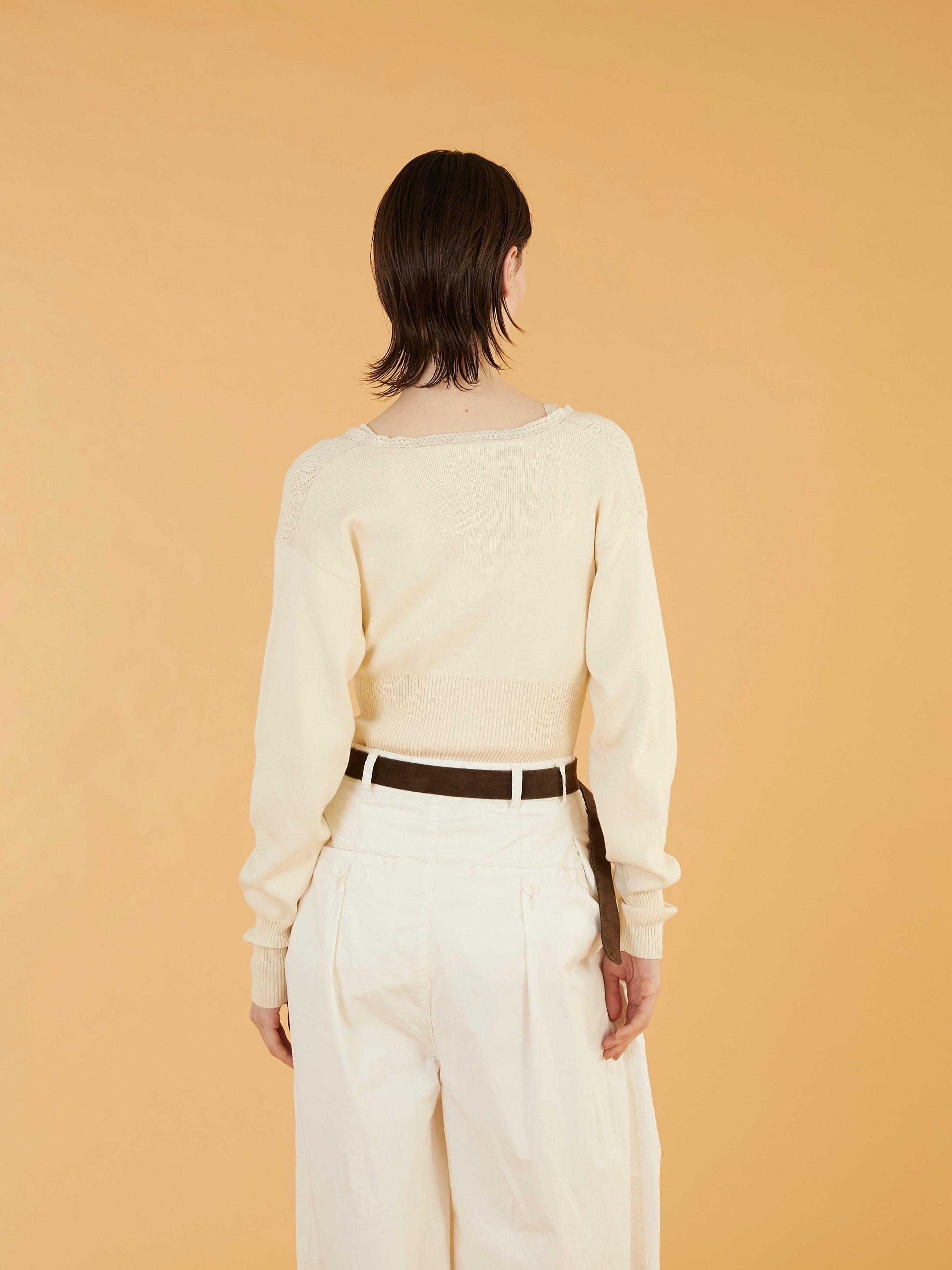 geometric jacquard knit|IVORY