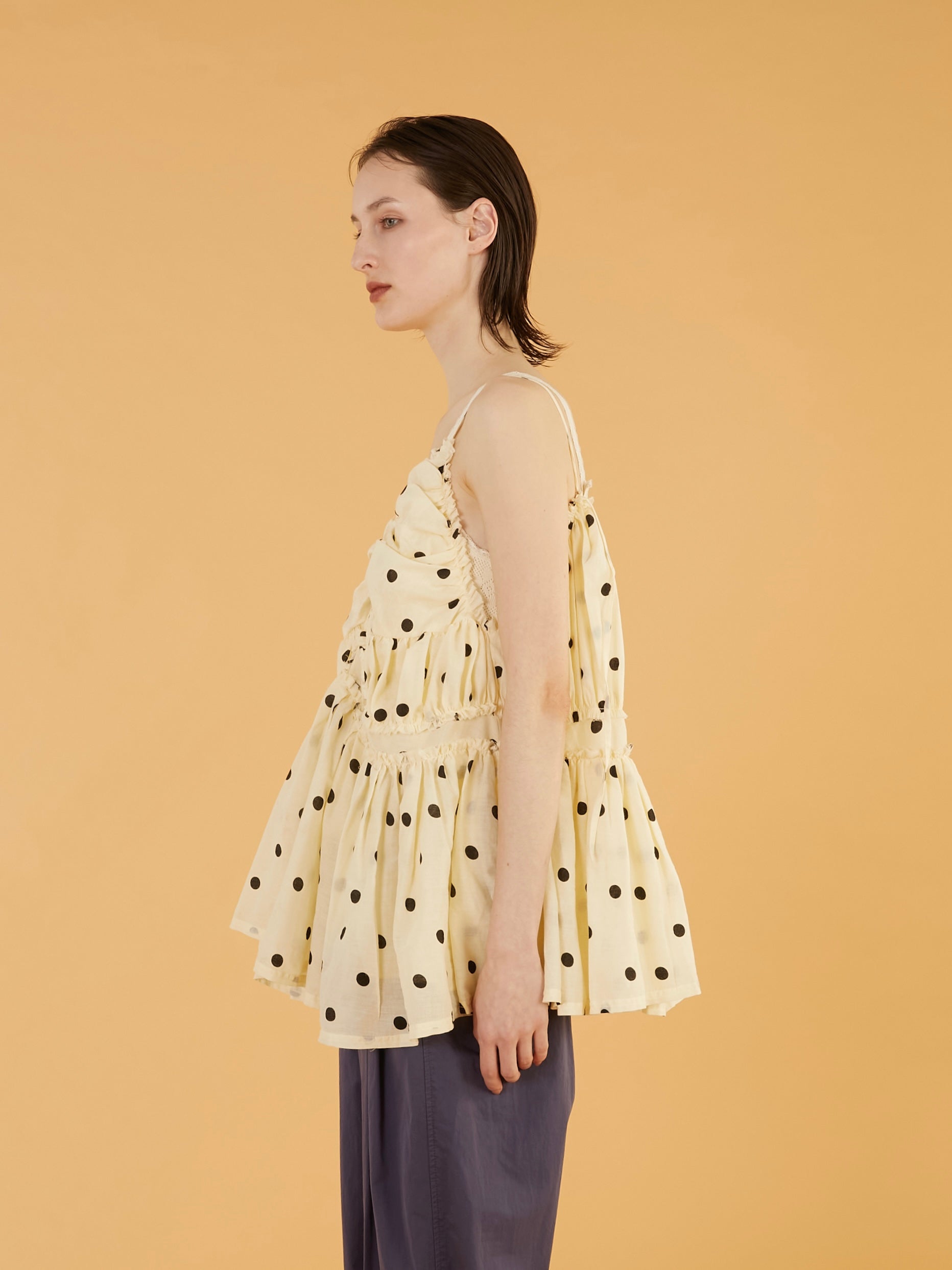 frill gather volume camisole|DOT