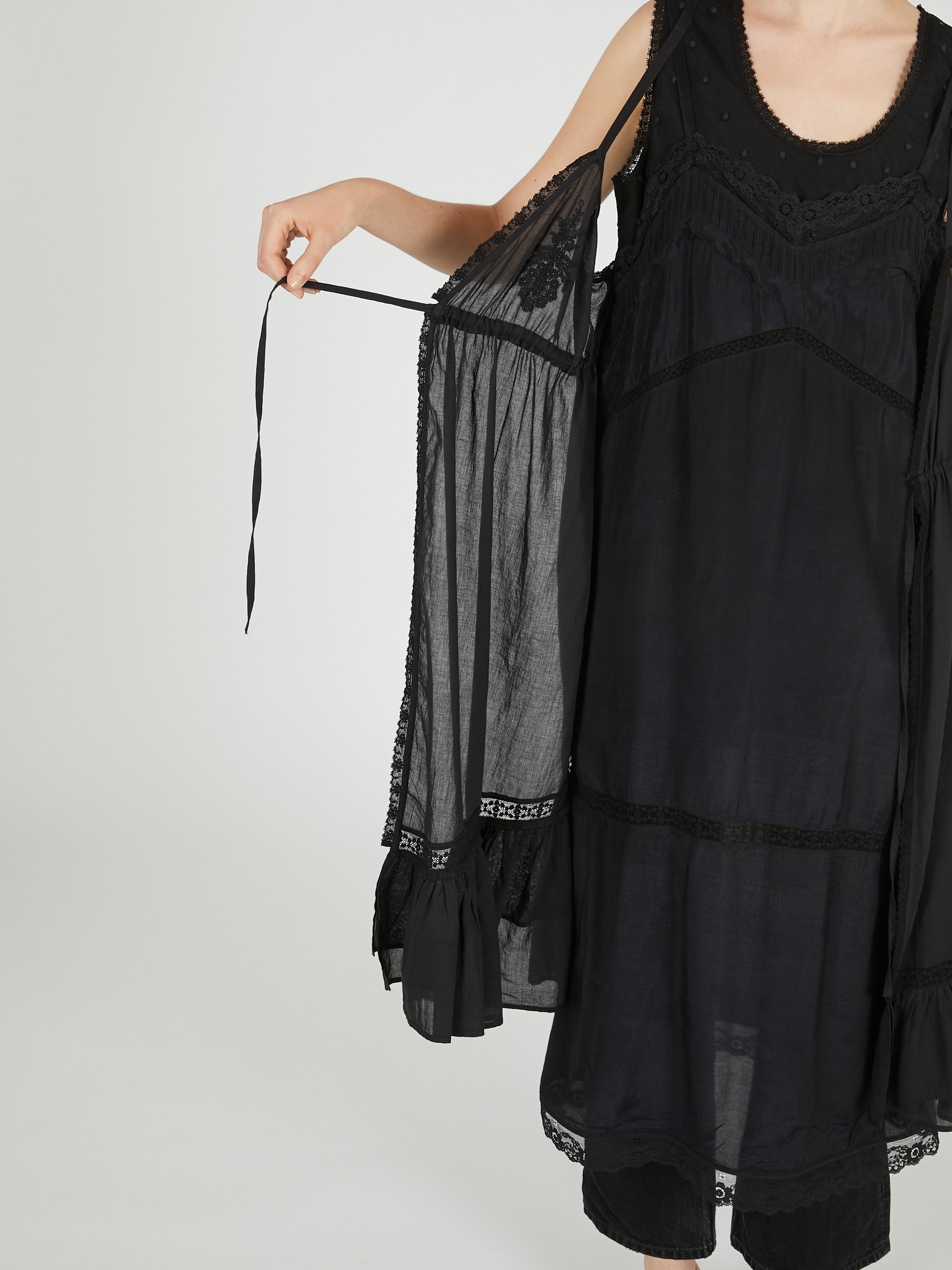 dot cami layer onepiece|BLACK