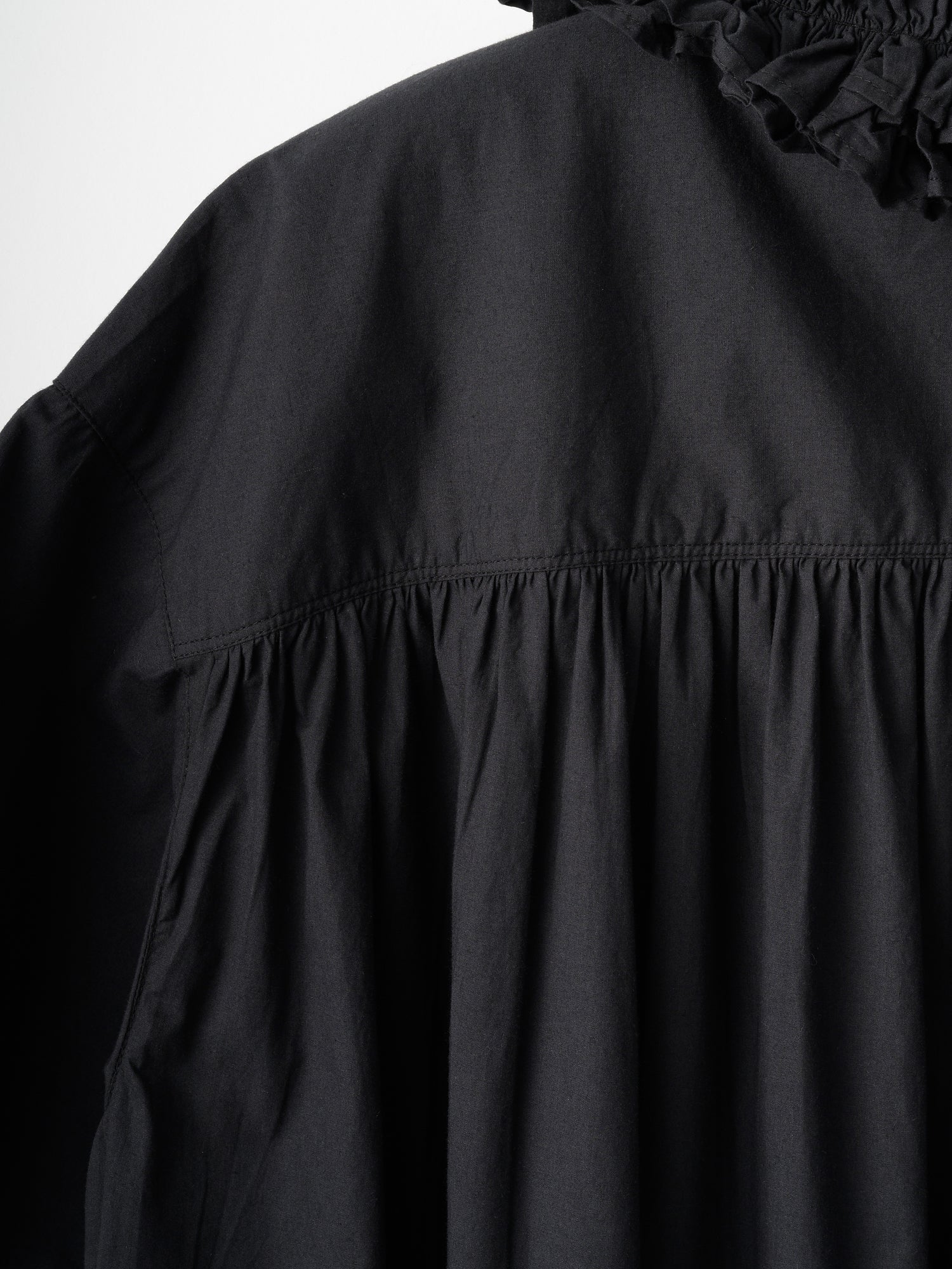 cotton frill coller onepiece|BLACK
