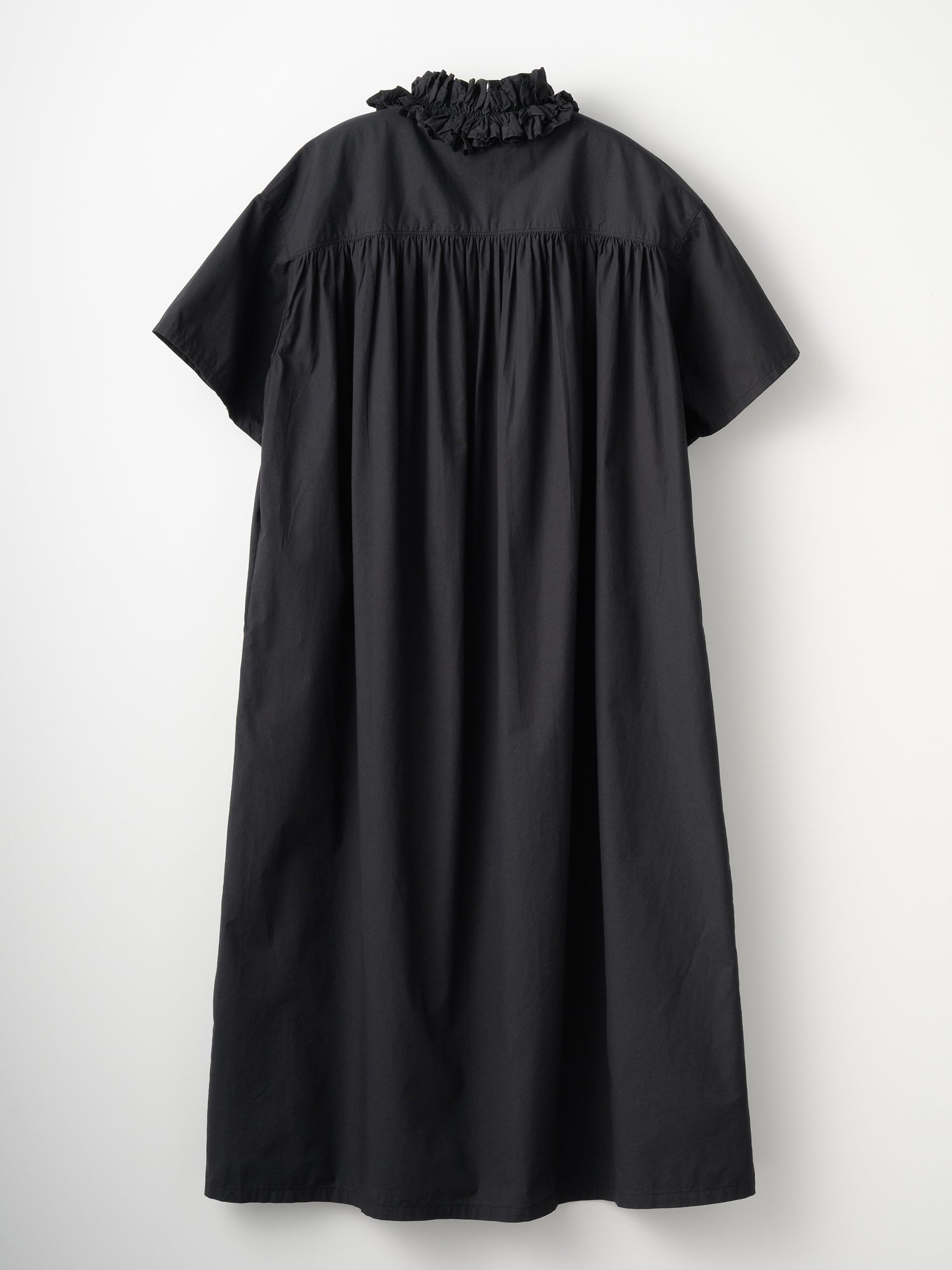 cotton frill coller onepiece|BLACK