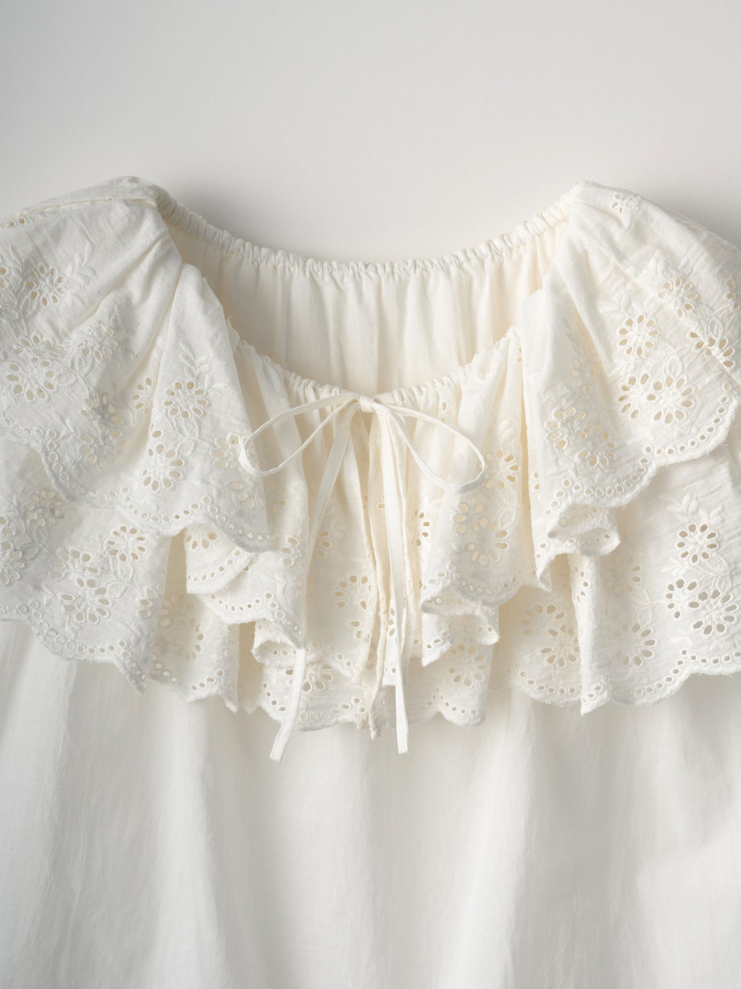 cutwork embroidery blouse | WHITE