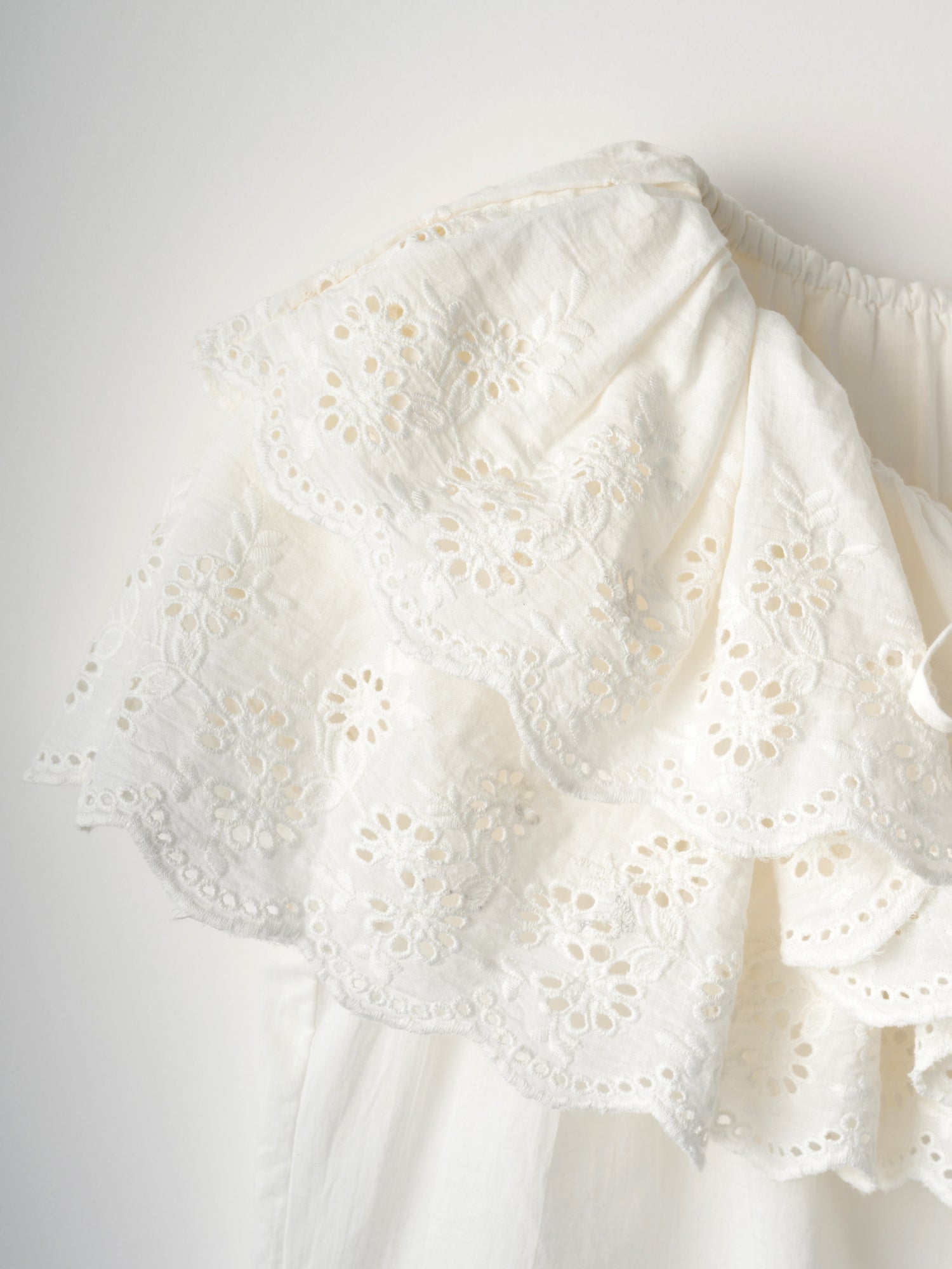 cutwork embroidery blouse | WHITE