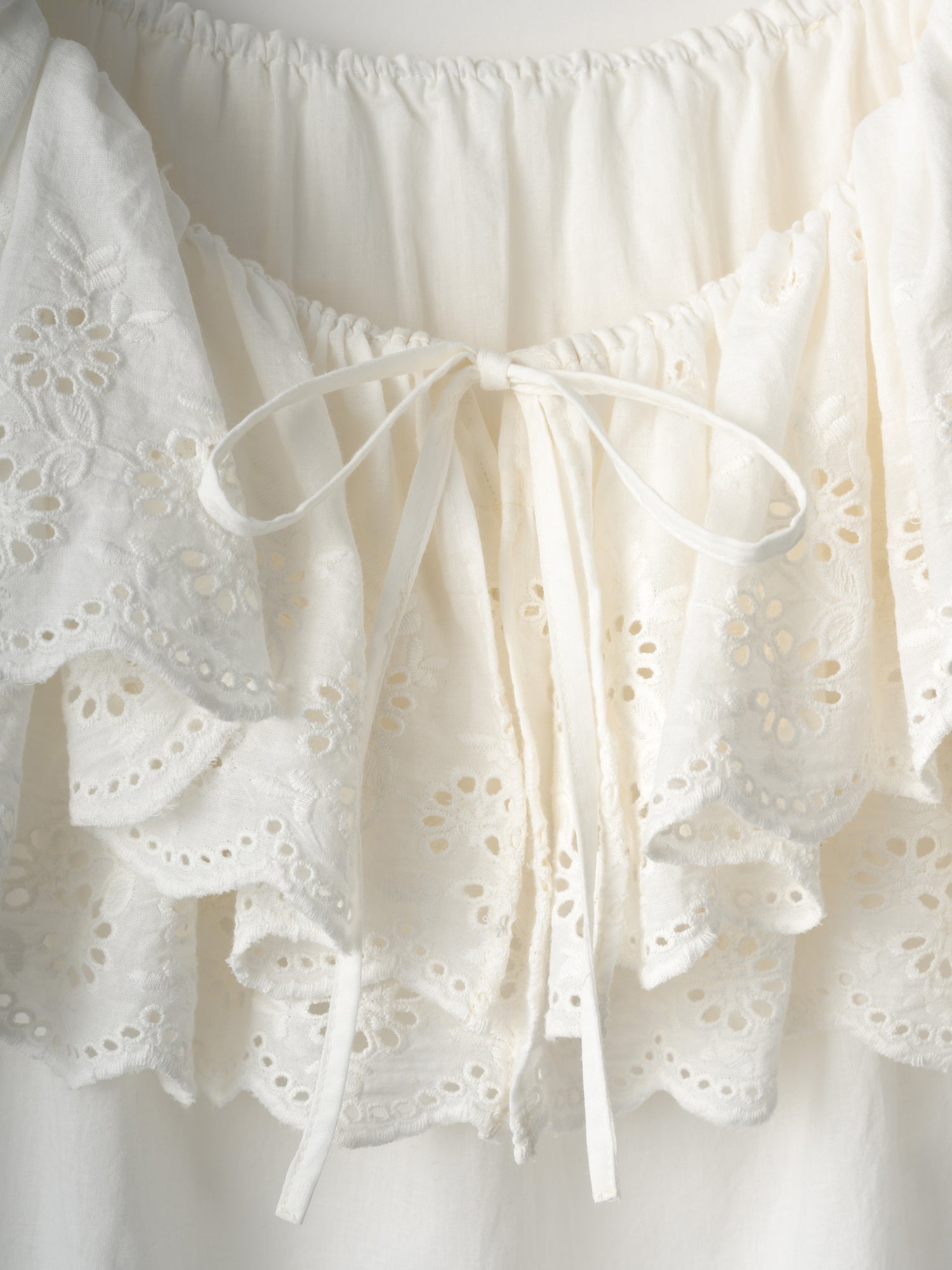 cutwork embroidery blouse | WHITE
