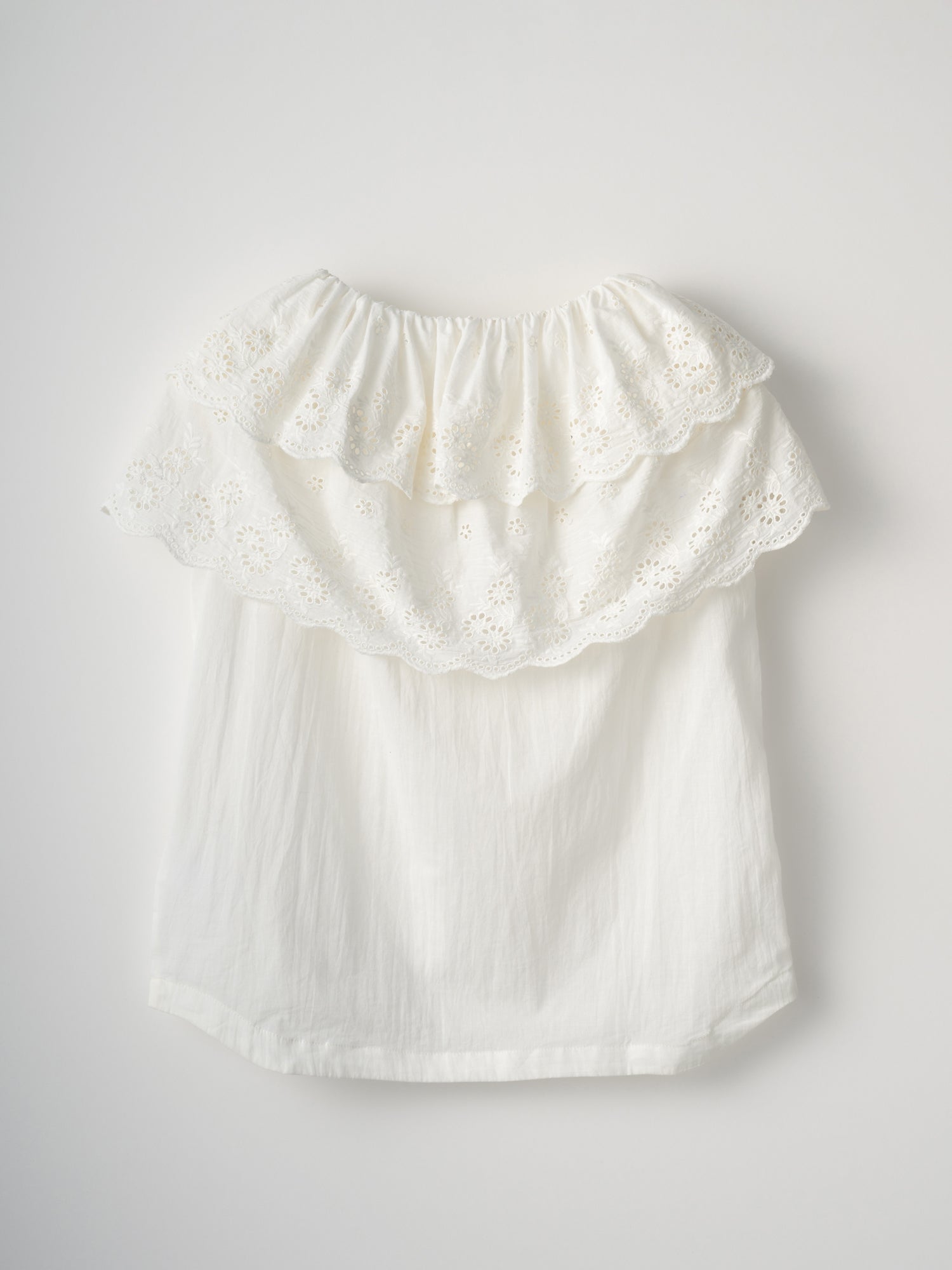 cutwork embroidery blouse | WHITE