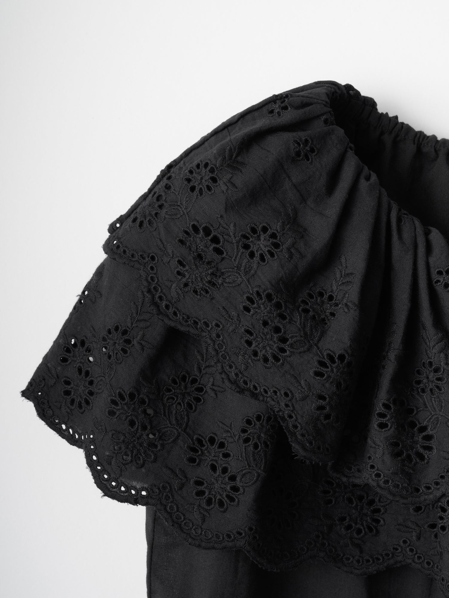 cutwork embroidery blouse|BLACK